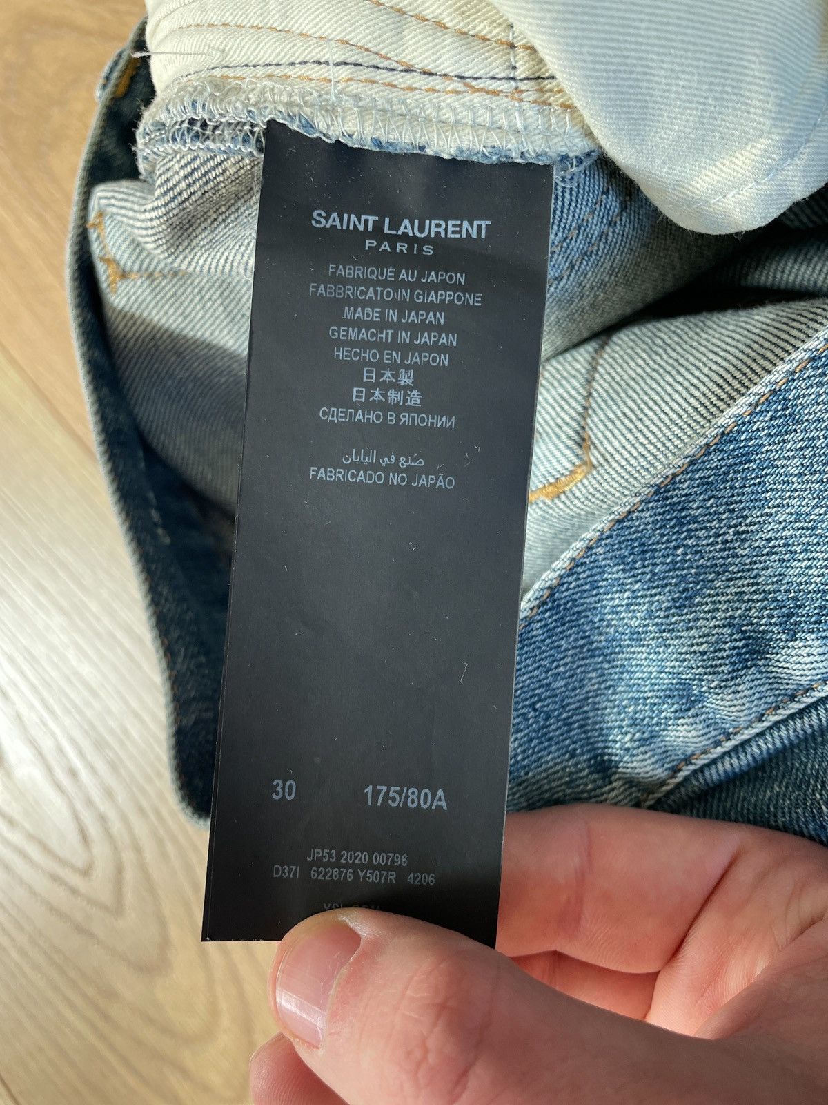 Saint Laurent Paris Saint Laurent D24 Washed Blue Denim Jeans Size US 30 / EU 46 - 7 Thumbnail