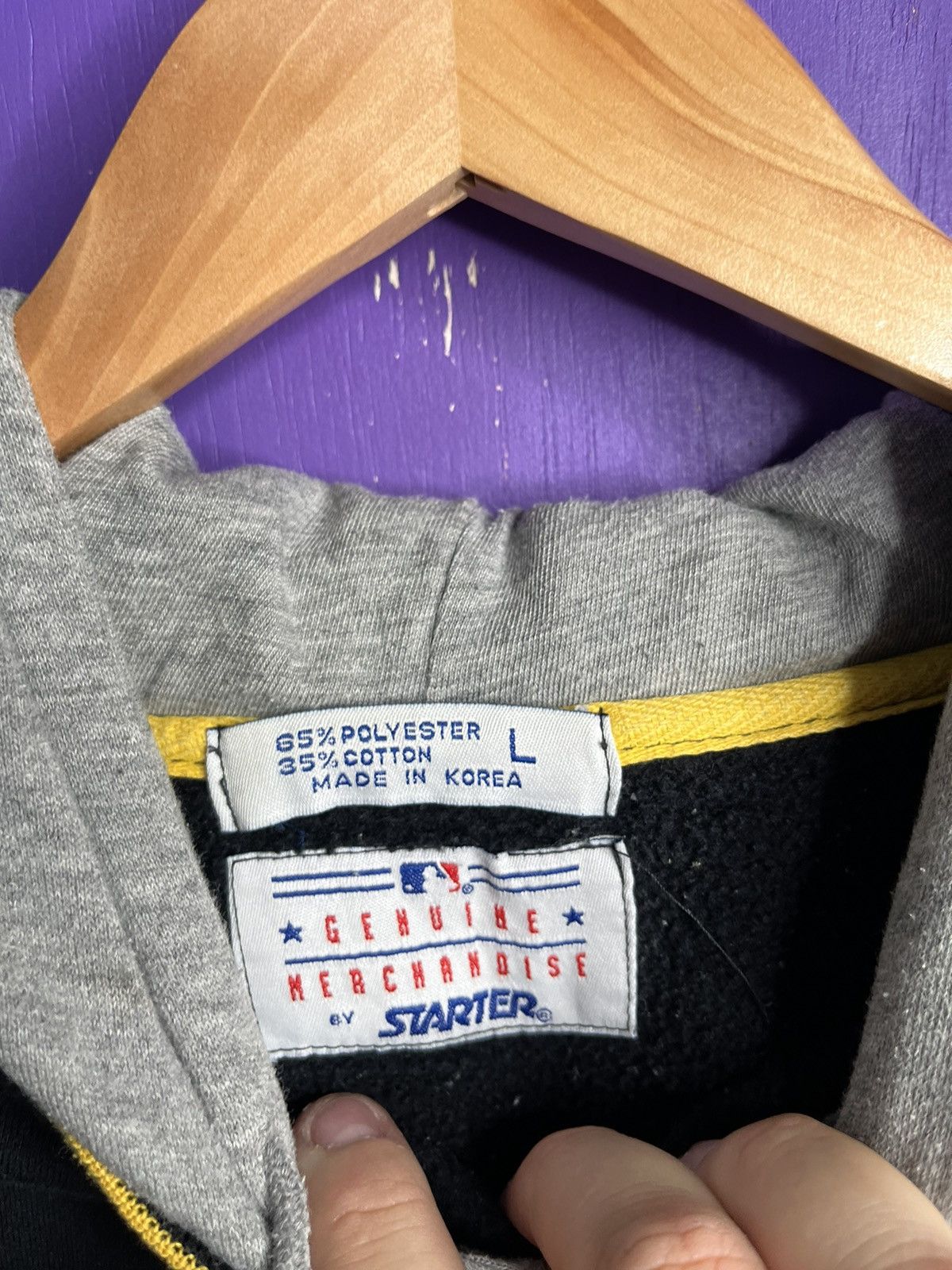 MLB × Starter × Vintage Vintage 90s Starter Pittsburgh pirates big logo hoodie Size US L / EU 52-54 / 3 - 4 Thumbnail