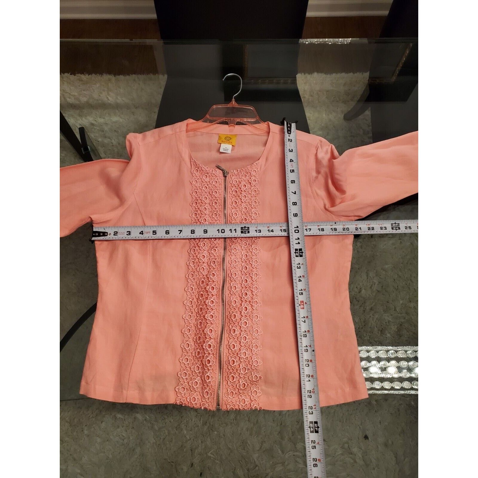 Other Ruby Rd. Lace Floral Linen Casual Full Zip Jacket Size 12 Size XL / US 12-14 / IT 48-50 - 12 Thumbnail