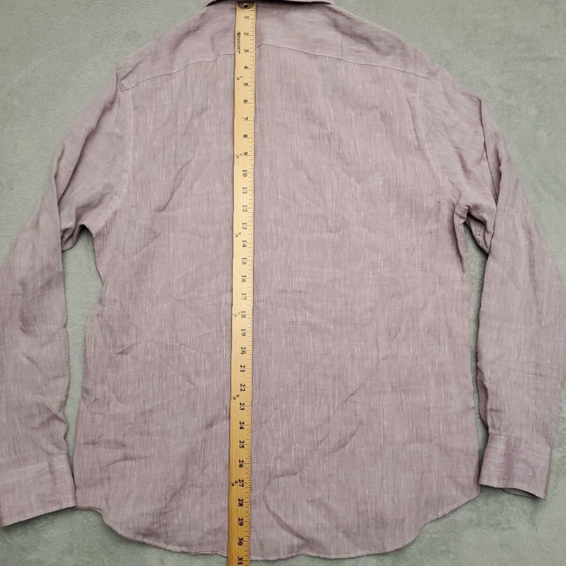 Joseph Abboud Joseph Abboud Shirt Large Purple Linen Blend Long Sleeve Comfort Classic Mens Size US L / EU 52-54 / 3 - 6 Thumbnail