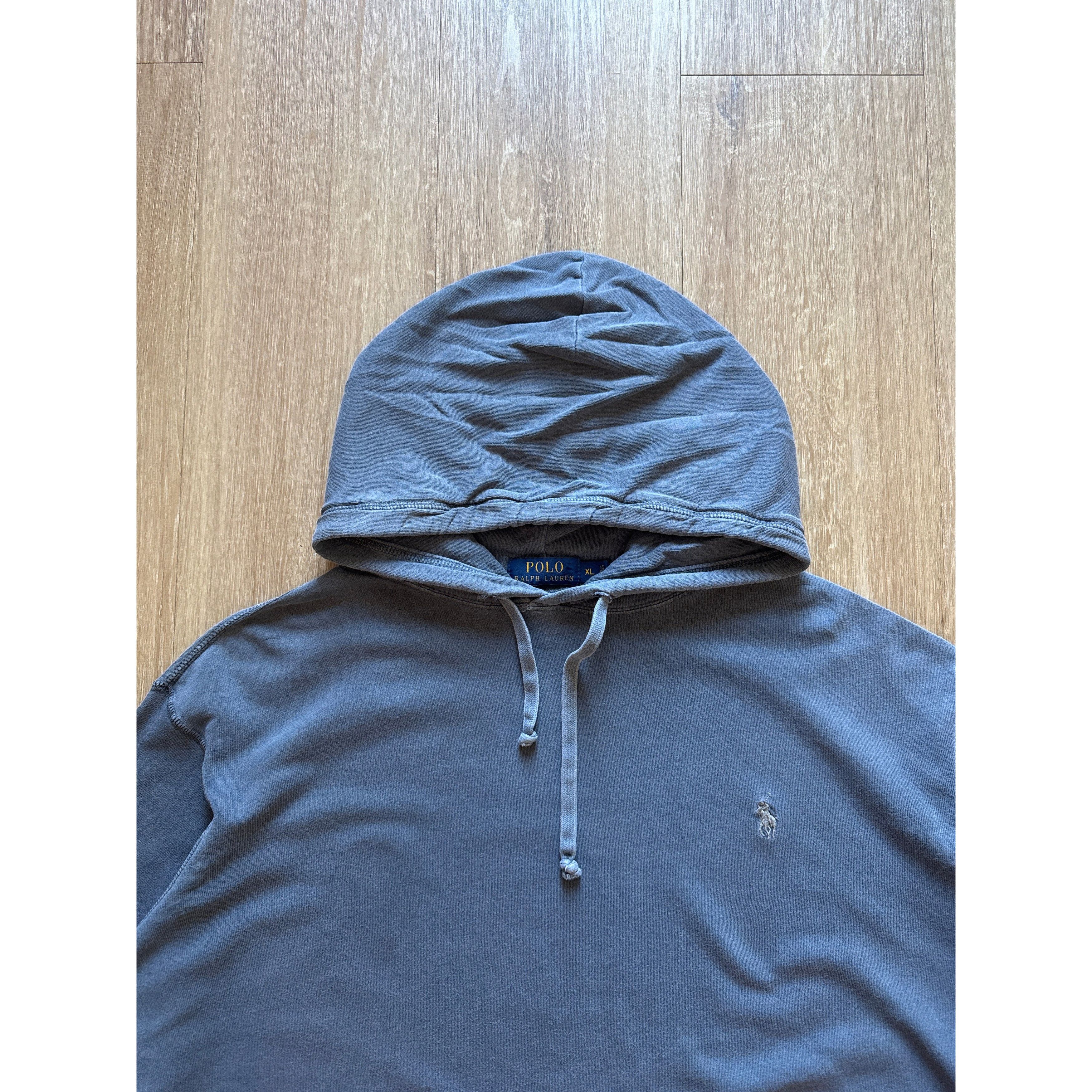 Polo Ralph Lauren Polo Ralph Lauren Faded Grey Lightweight Hoodie Size US XL / EU 56 / 4 - 2 Thumbnail