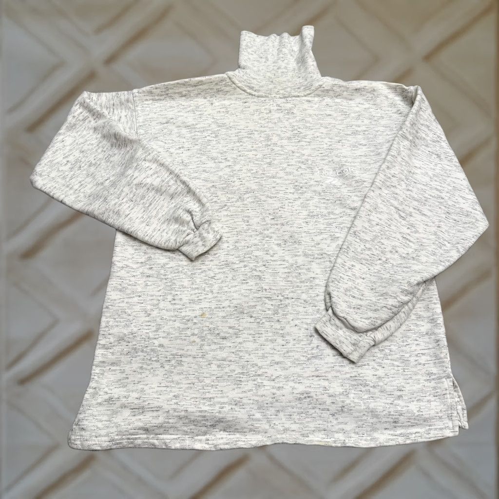 Reebok Vintage Reebok Turtleneck Pullover Sweatshirt Womens M Gray 100% Cotton Long Sleeve Fleece Logo 90s Retro Classic Stretch Size M / US 6-8 / IT 42-44 - 1 Thumbnail