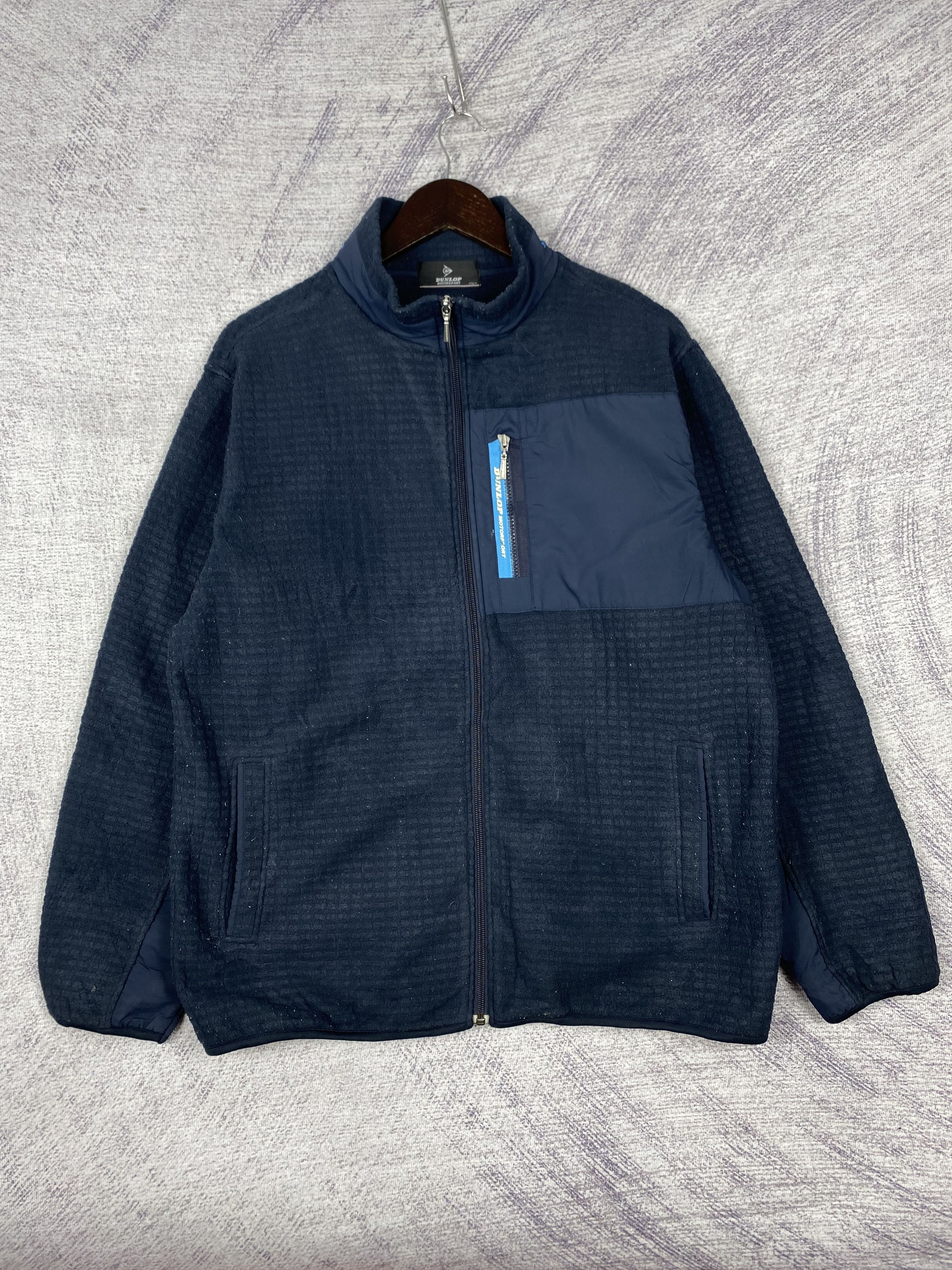 Dunlop Vintage Dunlop Motorsport Fleece Jacket - Navy Blue Size US L / EU 52-54 / 3 - 1 Thumbnail
