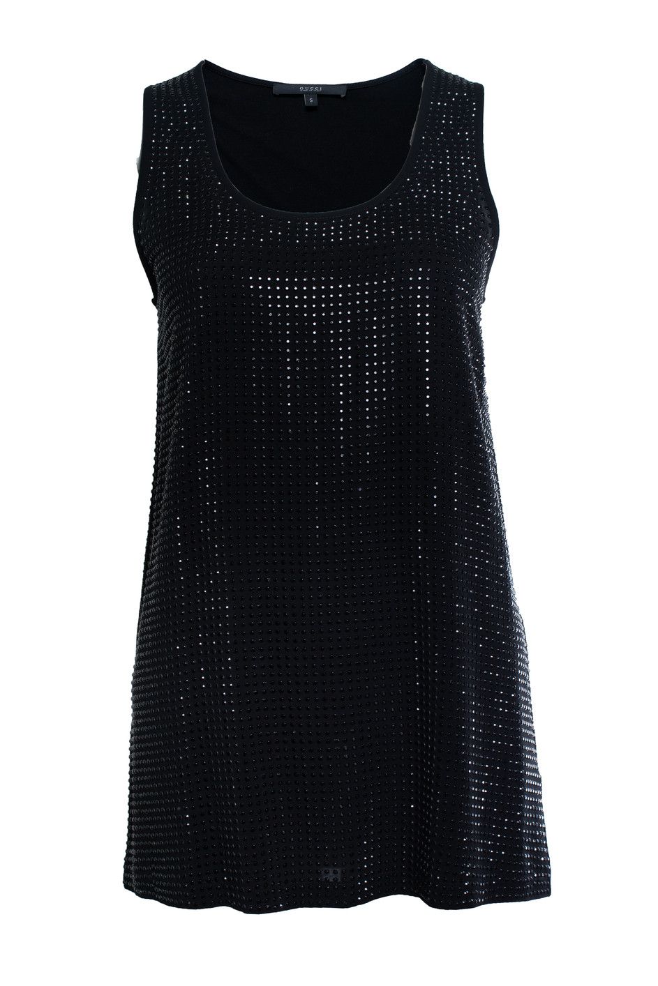 Gucci Gucci, black sleeveless top with rhinestones Size S / US 4 / IT 40 - 1 Thumbnail