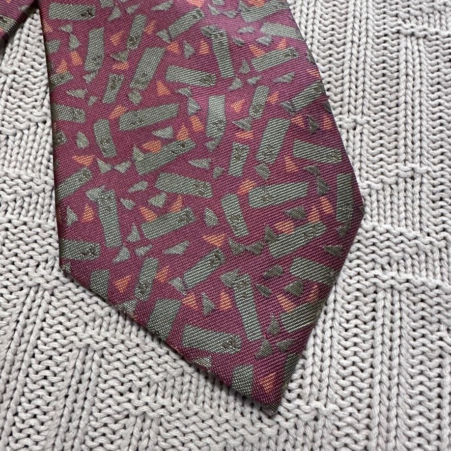 Other Nick Hilton maroon abstract Italian silk tie Size ONE SIZE - 2 Thumbnail
