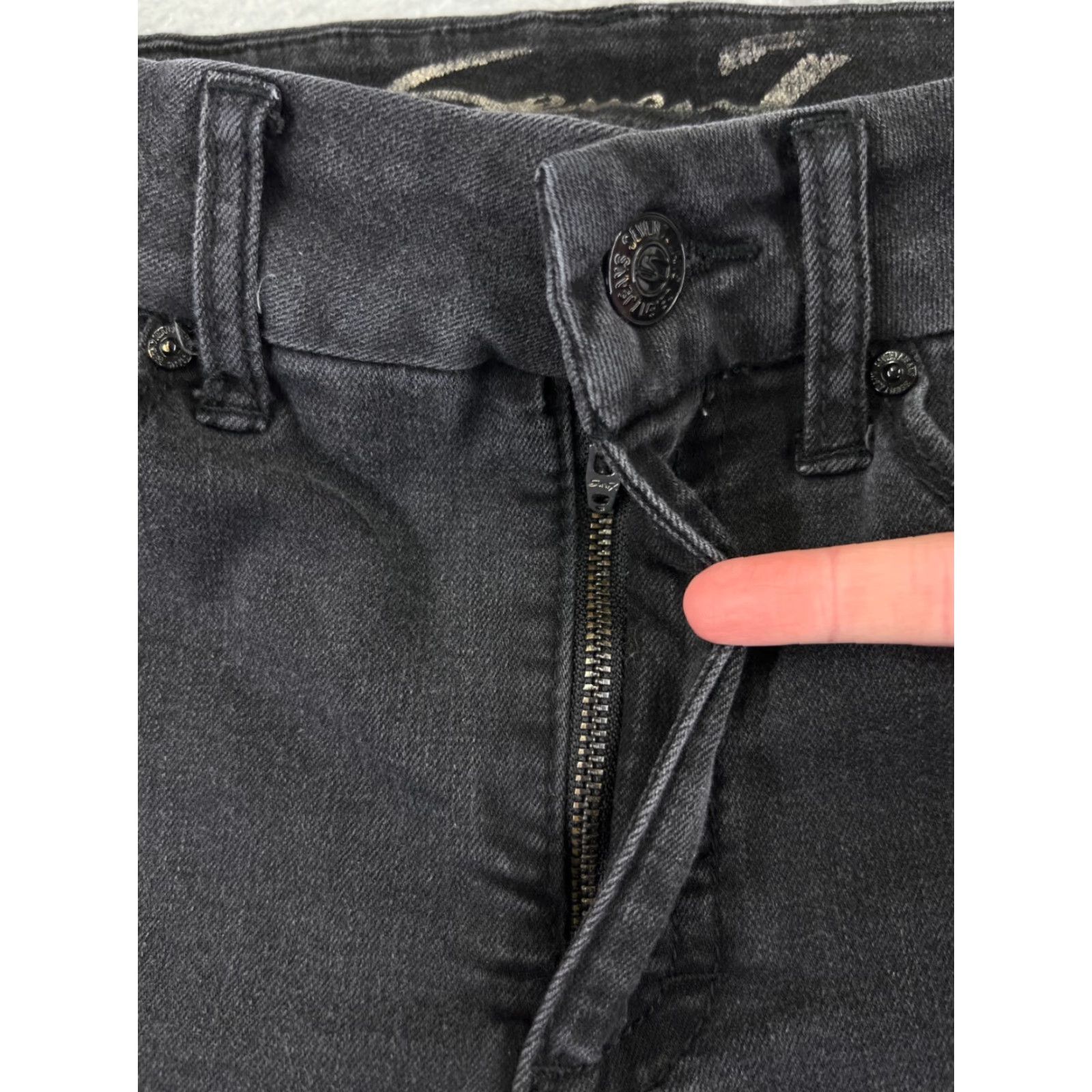Vintage Seven7 Jeans Women Black Denim 10 High Rise Skinny Tummyless Cotton 28x27 Size 32" / US 10 / IT 46 - 6 Thumbnail