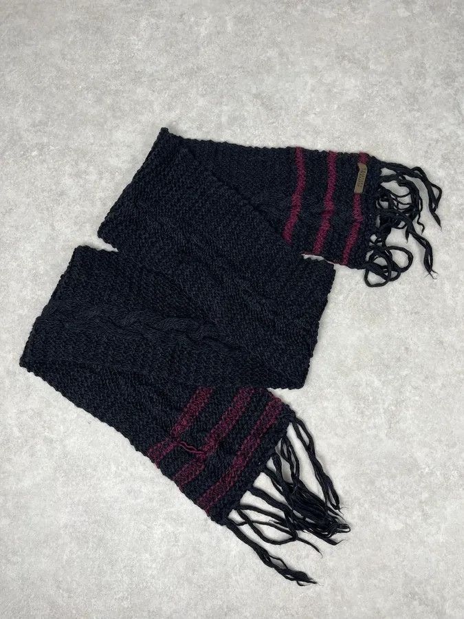 Jean Paul Gaultier 2000s Jean Paul Gaultier Black Wool Scarf Size ONE SIZE - 4 Thumbnail