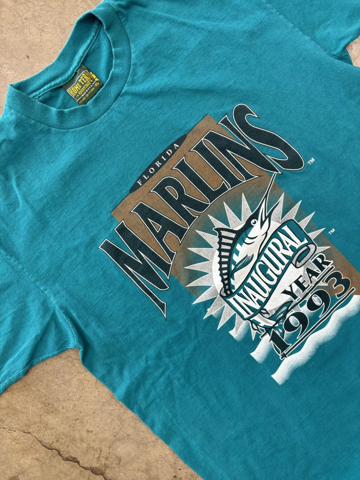 Vintage Vintage 1993 MLB Marlins Inaugural Single Stitch Tee XL Size US XL / EU 56 / 4 - 1 Thumbnail