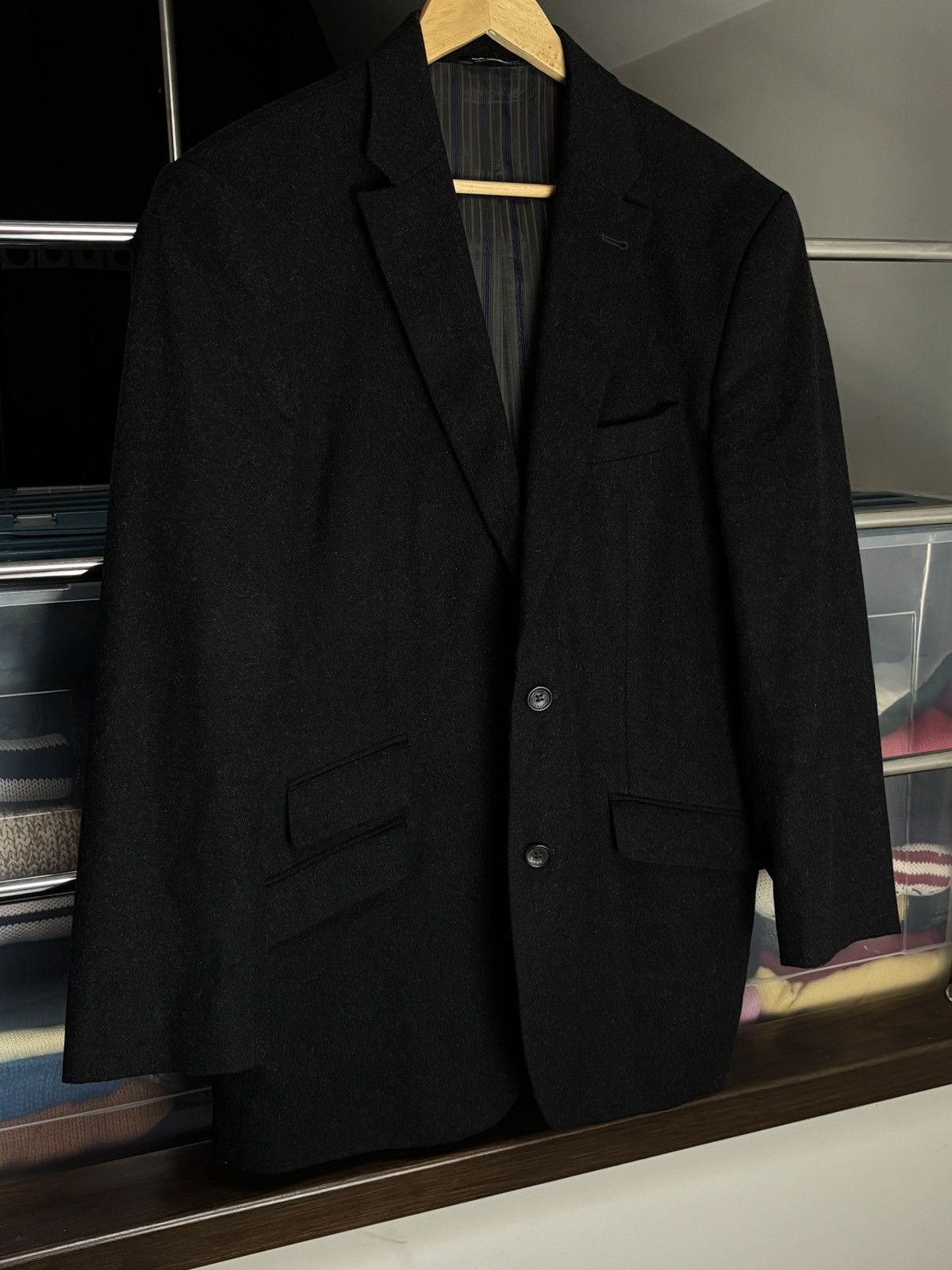 Dolce & Gabbana Dolce & Gabbana Vintage Dark Gray Wool Blazer Jacket Size US L / EU 52-54 / 3 - 2 Thumbnail