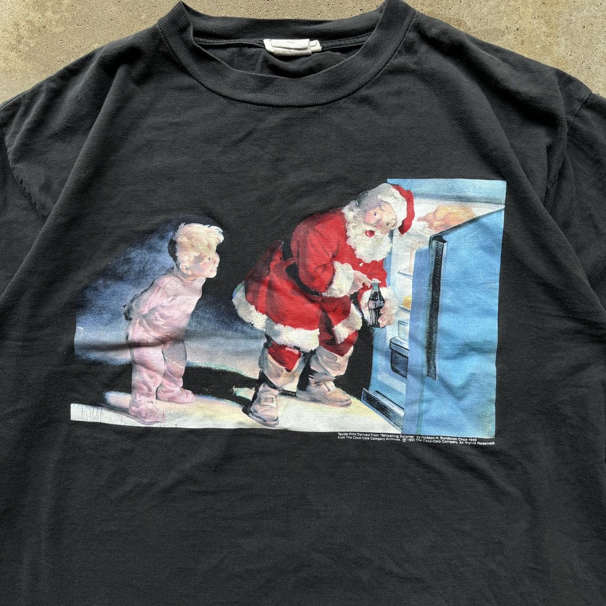 Vintage 90s Faded Coca Cola Christmas Santa Tee Size US XL / EU 56 / 4 - 3 Thumbnail