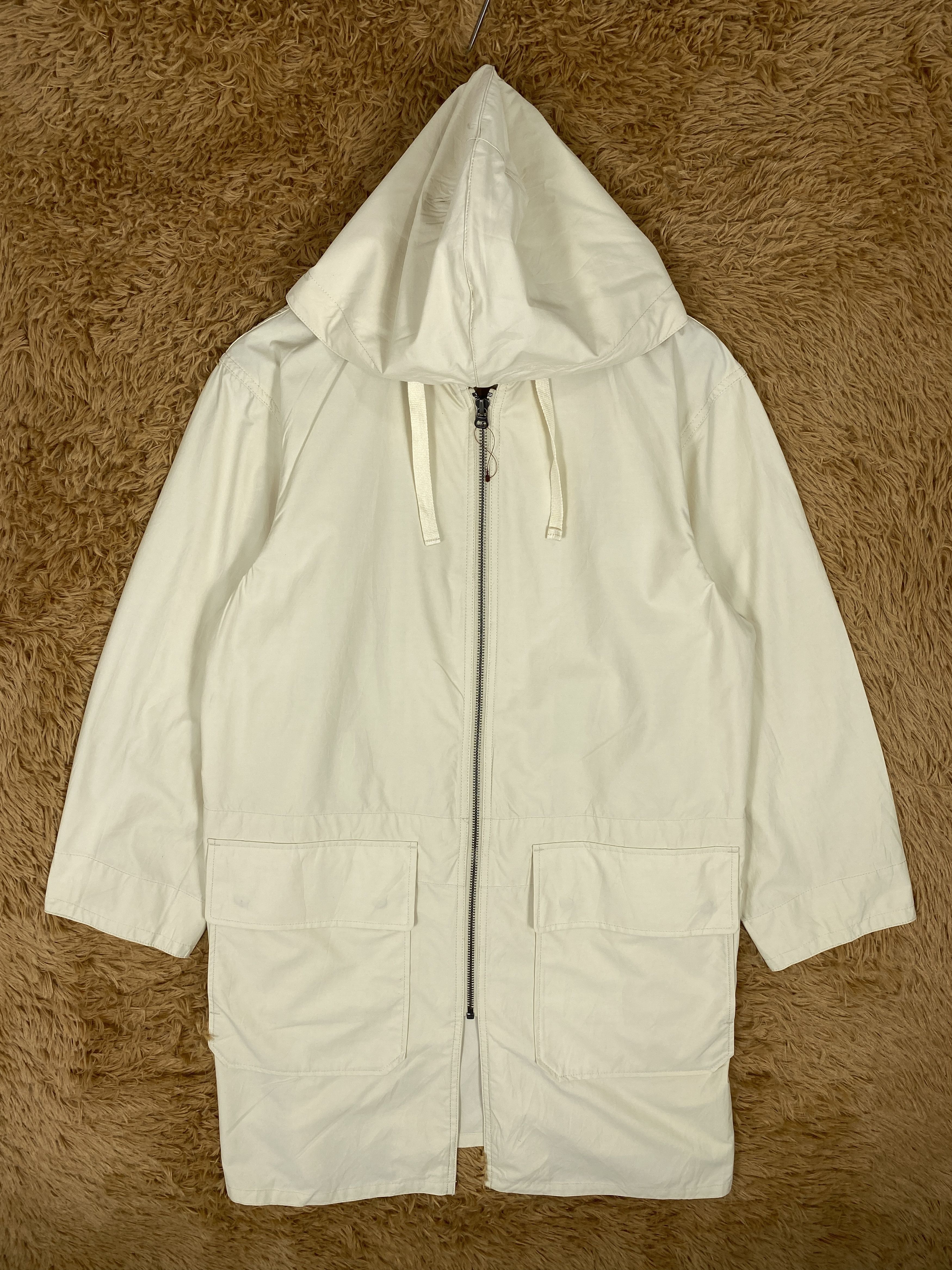 image of Vintage Uniqlo U Hoodie Long Jacket in Cream, Men's (Size Small)