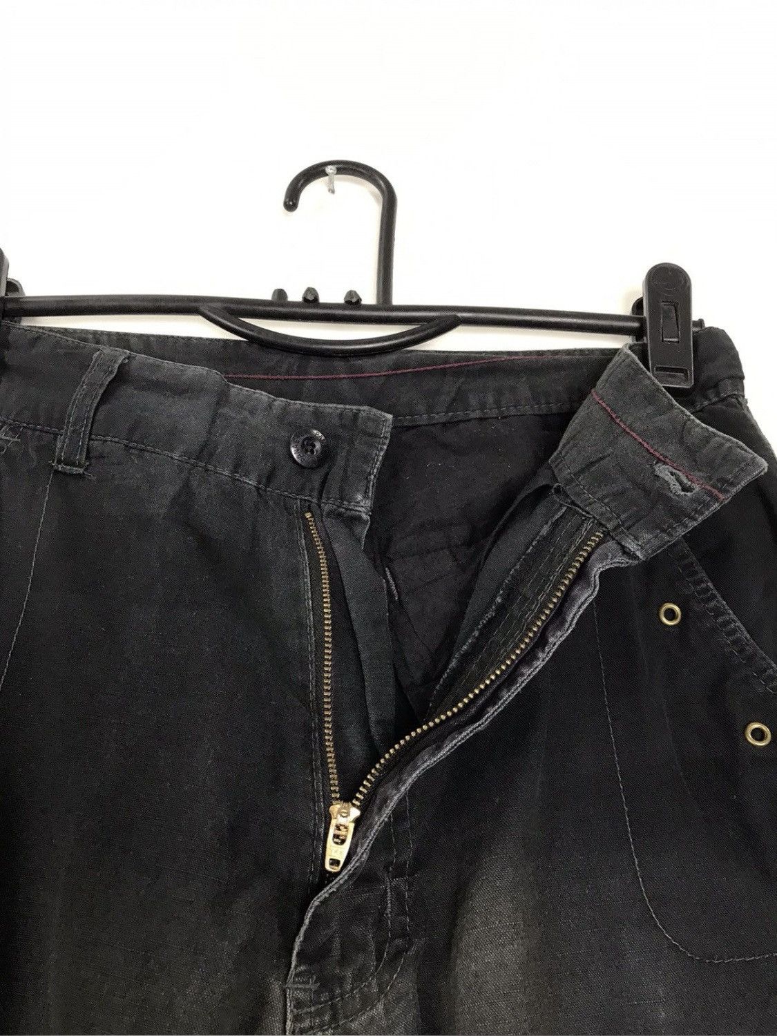 Japanese Brand × Vintage Vintage Japanese Faded Black Cotton Cargo Pants 28x29 Size US 28 / EU 44 - 9 Thumbnail