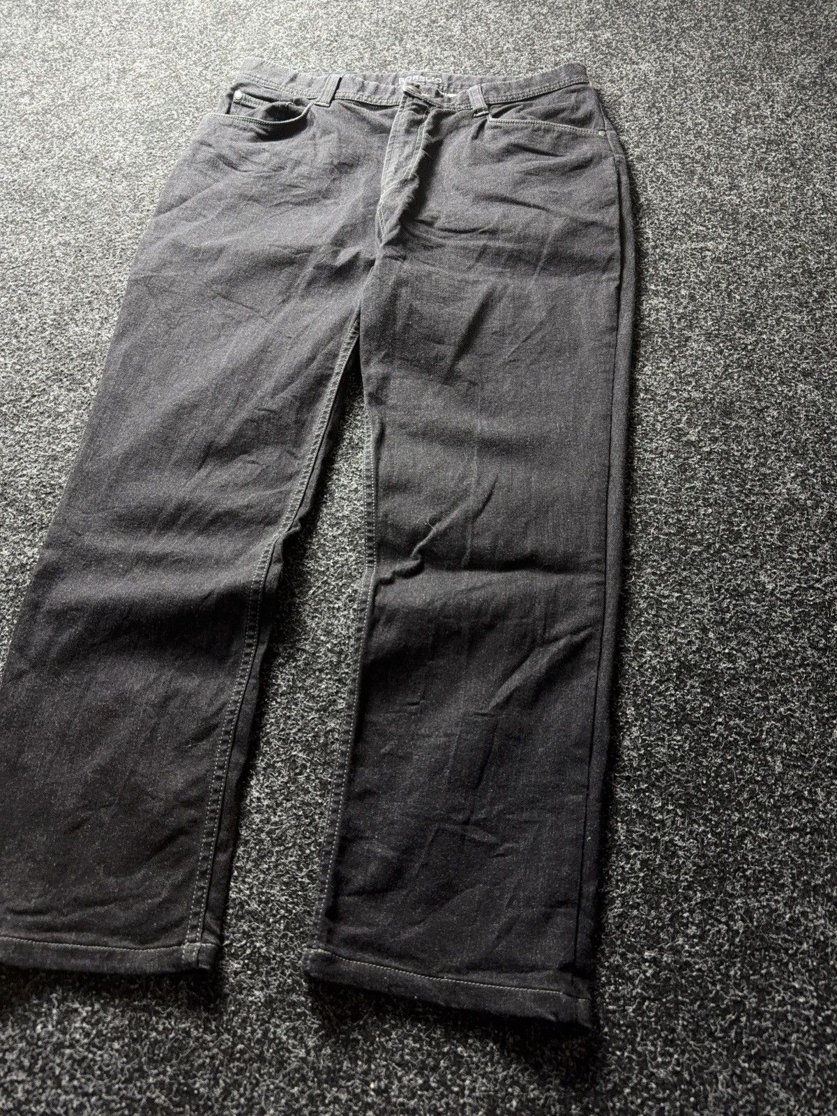 Vintage Luxury Avant Garde Borelio Black Straight Leg Denim Jeans Size US 33 - 3 Thumbnail