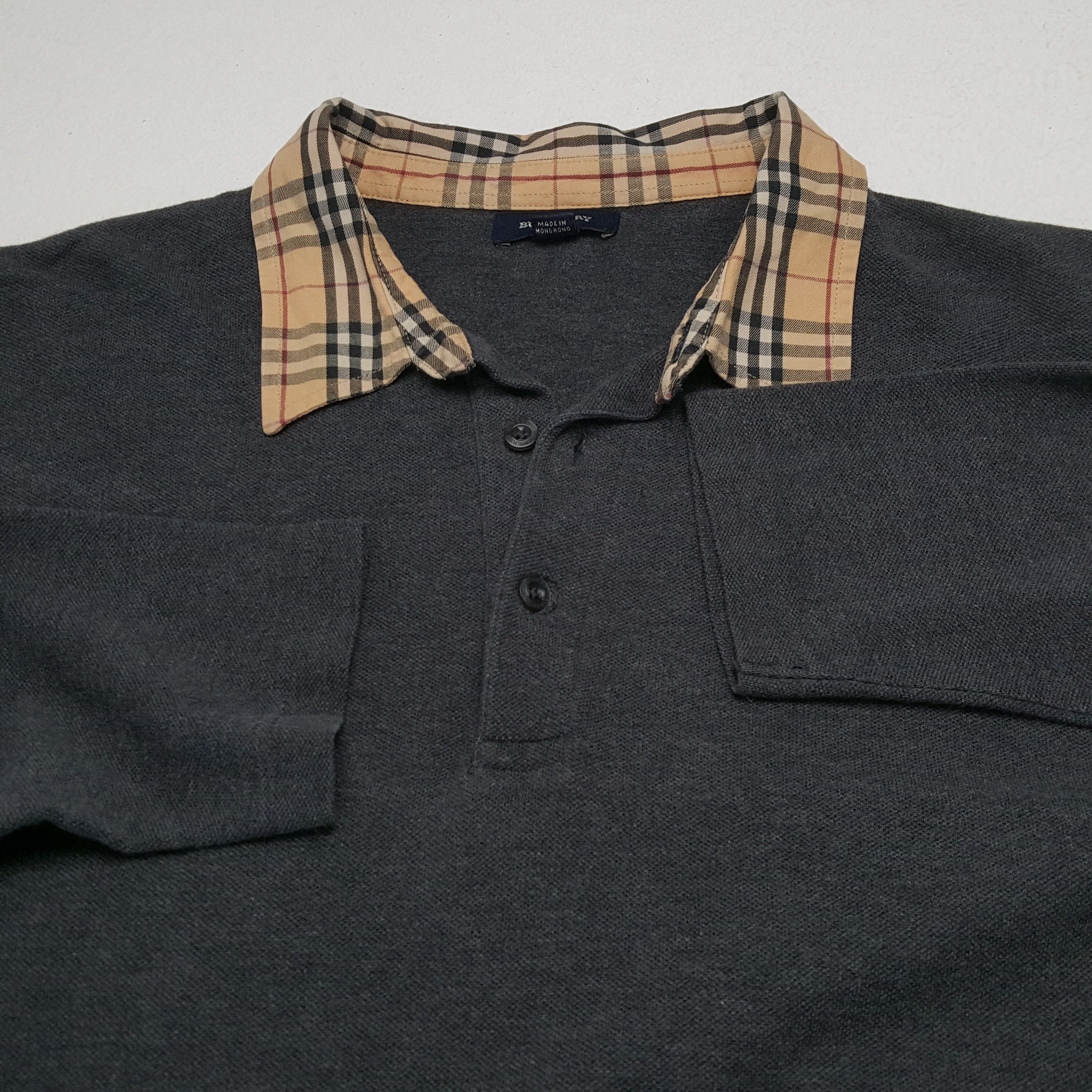 Burberry × Vintage BURBERRY LONDON Fashion Style Long Sleeve Polos Size US L / EU 52-54 / 3 - 7 Thumbnail