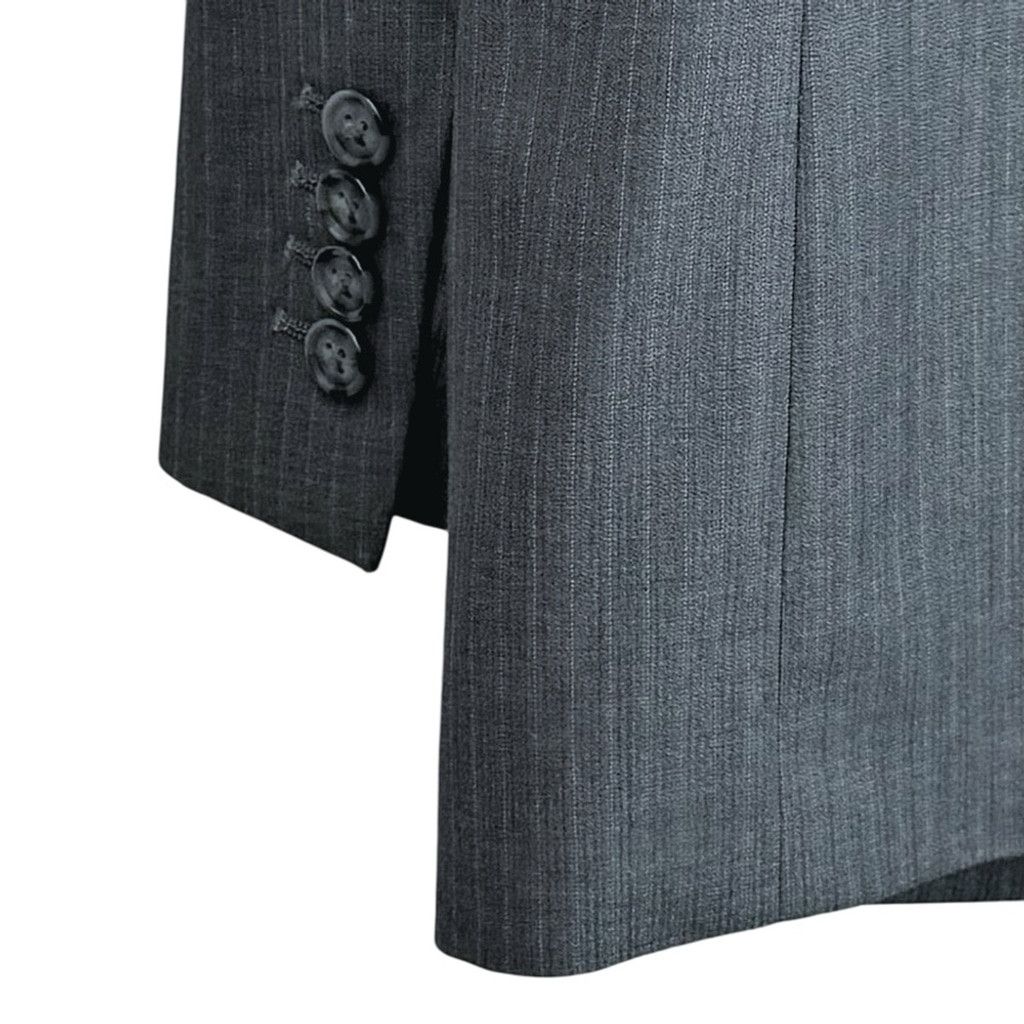 Perry Ellis PERRY ELLIS Men's Grey Pin Striped SUIT JACKET 42 Regular Size 42R - 8 Thumbnail