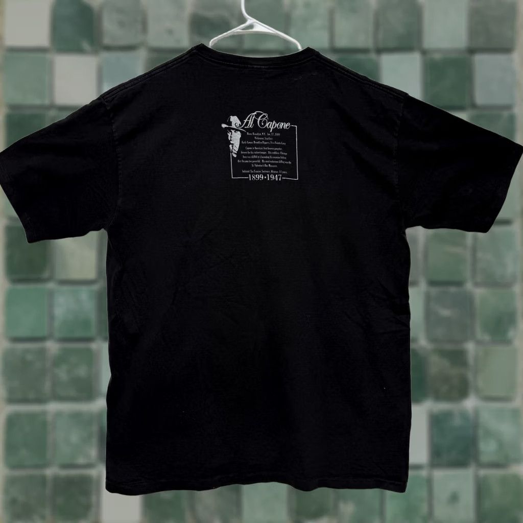 Changes VINTAGE Changes Al Capone 1899-1947 Big Face Graphic T Shirt 2XL Black Short Sleeve Cotton Men Streetwear 90s Mobster SZ 2XL Size US XXL / EU 58 / 5 - 1 Thumbnail