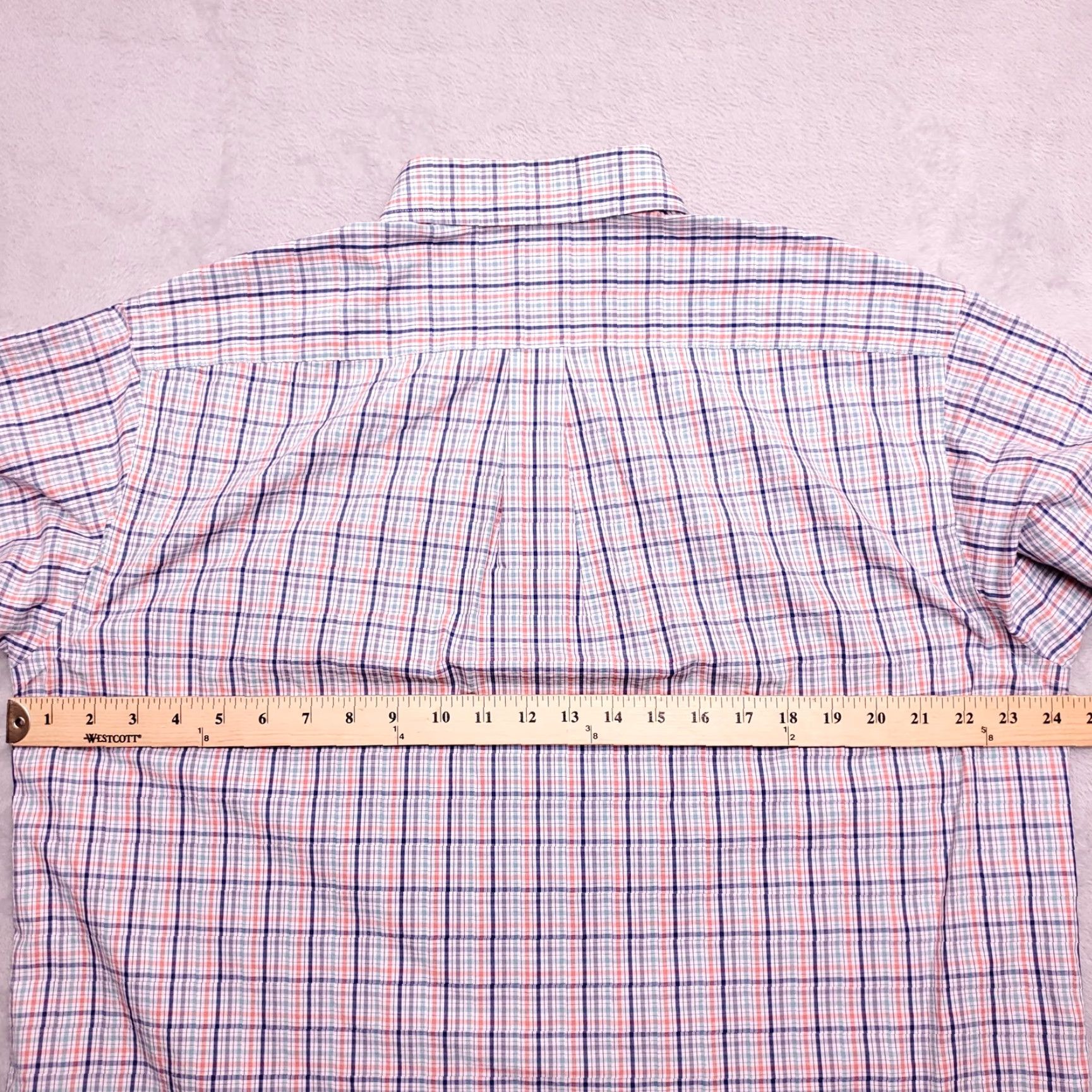 Roundtree & Yorke VINTAGE Roundtree & Yorke Shirt Men L Blue Plaid Button Long Sleeve 100% Cotton Casual Size US L / EU 52-54 / 3 - 8 Thumbnail