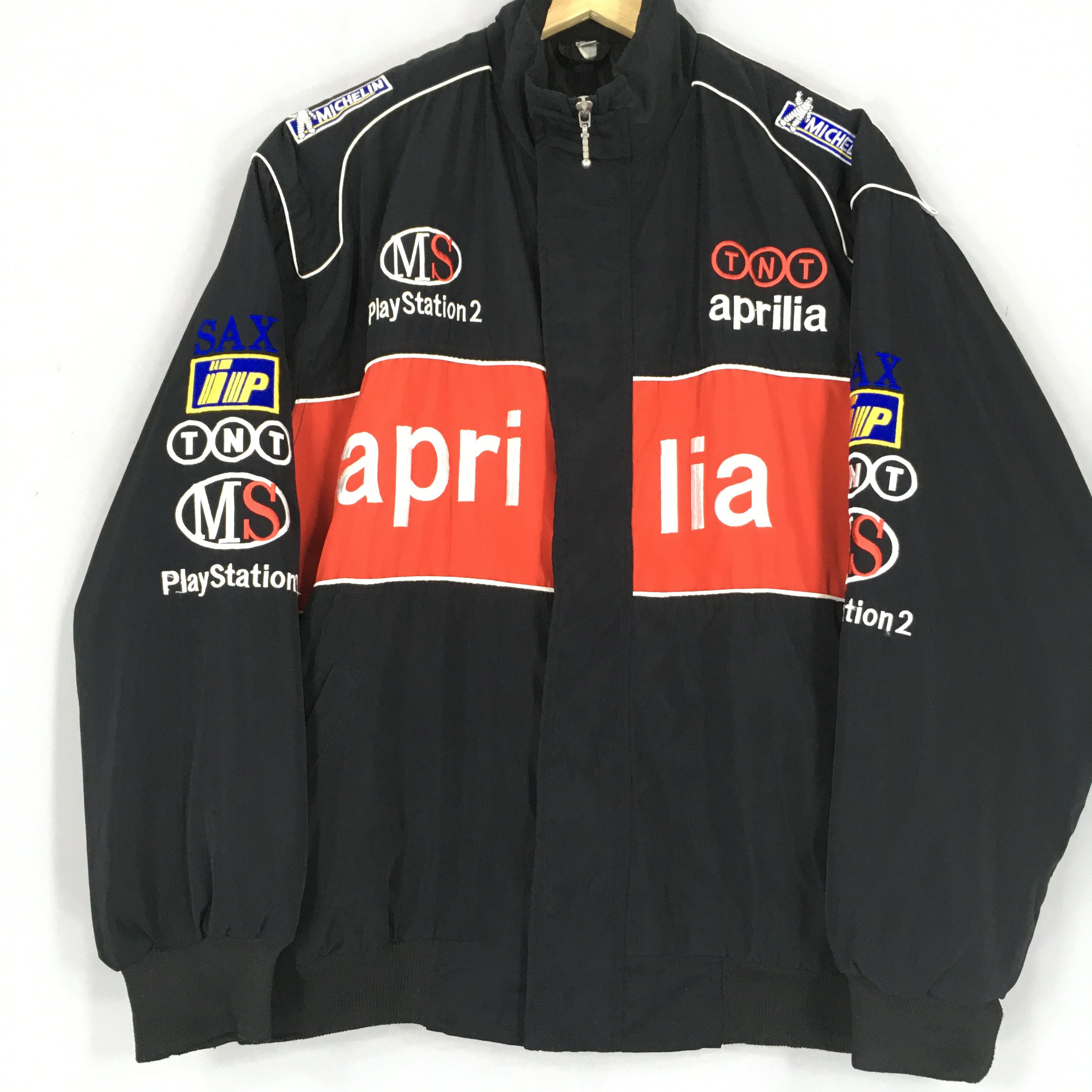 Vintage RARE Vintage Aprilia Motorsports Racing Team Jacket Large Size US L / EU 52-54 / 3 - 3 Thumbnail