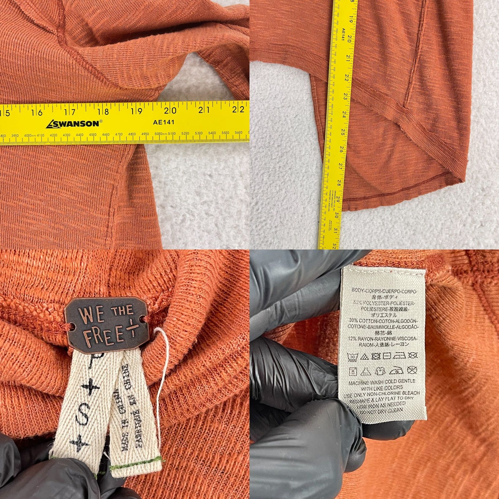 Vintage We the Free Orange Split Back Turtleneck Shirt Womens Small Oversized Cap Size S / US 4 / IT 40 - 8 Thumbnail