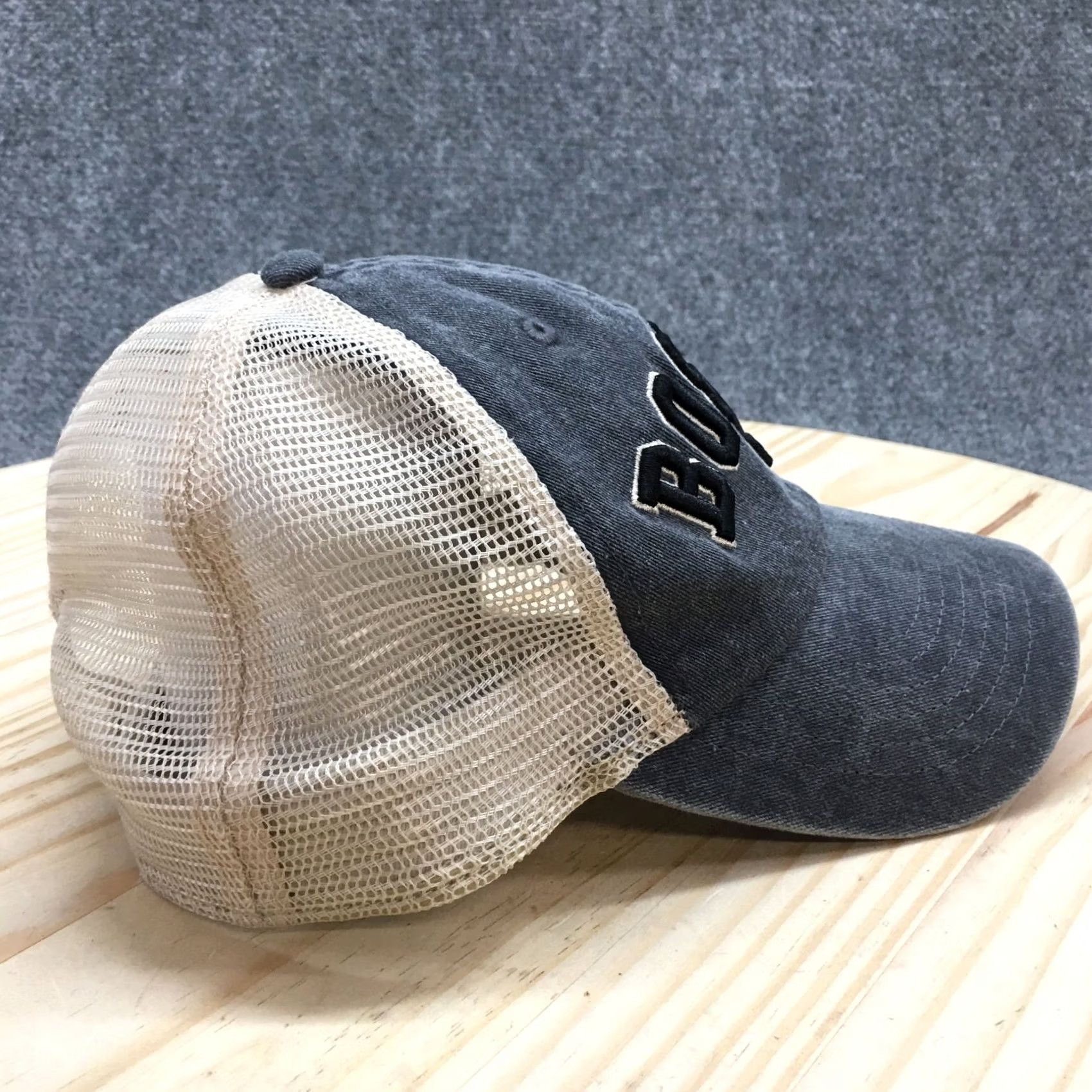 Vintage Bay State Apparel Trucker Hat Mens Gray OS Adjustable Embroidered Logo Boston Size ONE SIZE - 5 Thumbnail