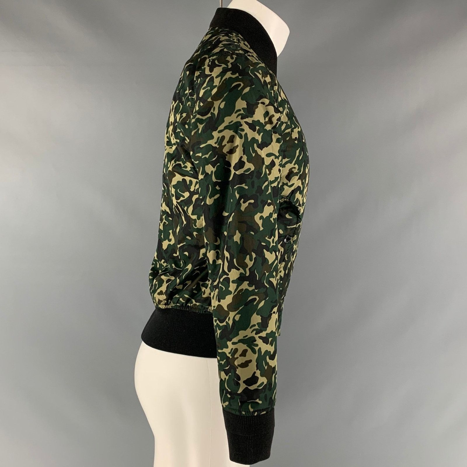 Schott SCHOTT Size M Green Camo Polyester Bomber Jacket Size US M / EU 48-50 / 2 - 2 Thumbnail