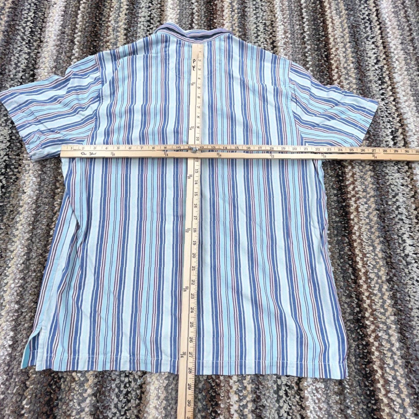 Tommy Bahama VINTAGE Tommy Bahama Shirt Men Large Blue Striped Button-Up Linen Beach Camp Dad Adult Size US L / EU 52-54 / 3 - 6 Thumbnail