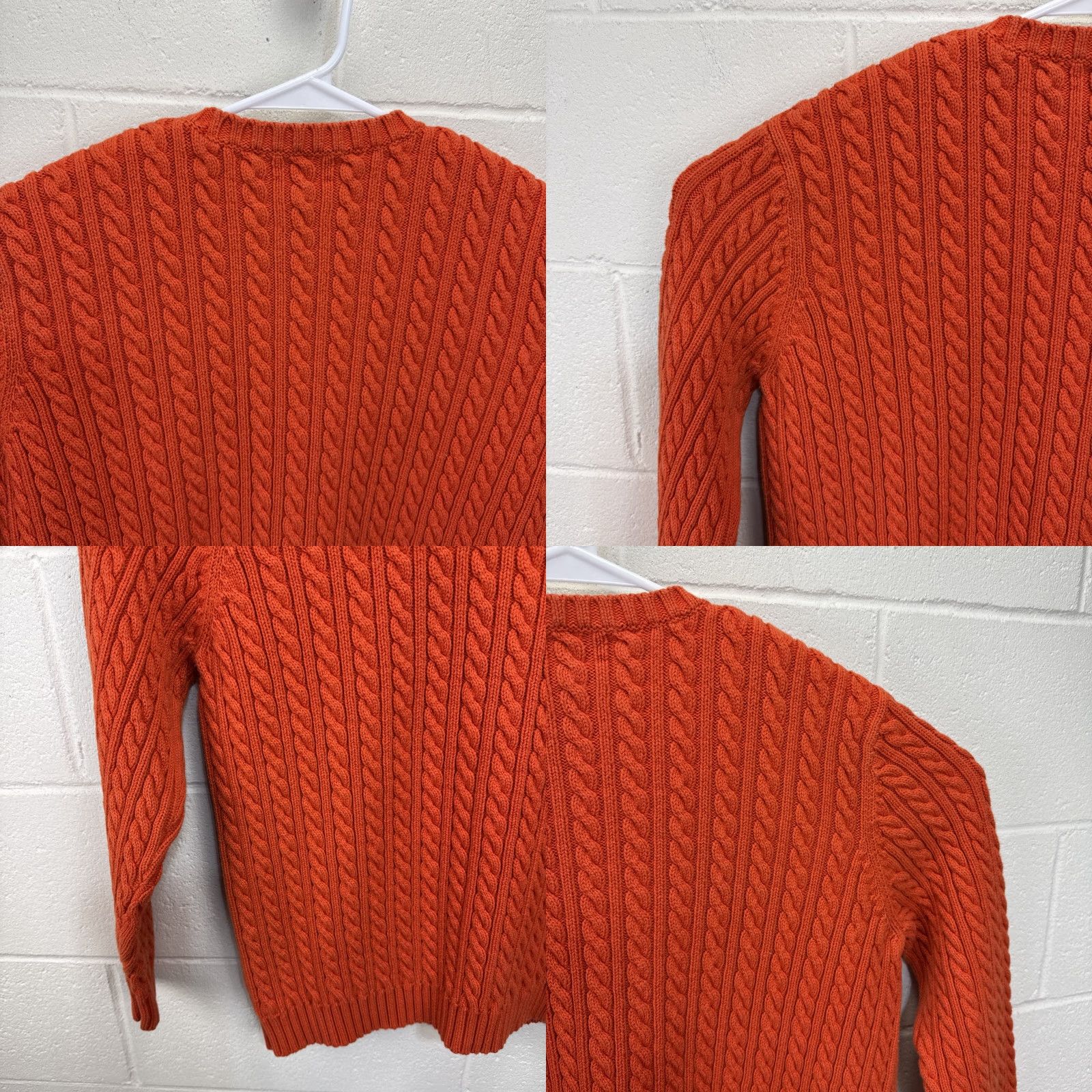 Ralph Lauren VINTAGE Lauren Ralph Lauren Sweater Womens XL Cable Knit Orange Crest Logo Crew Neck Long Sleeve Pullover 90s Preppy Classic Vintage All Seasons Women Size XL / US 12-14 / IT 48-50 - 9 Thumbnail