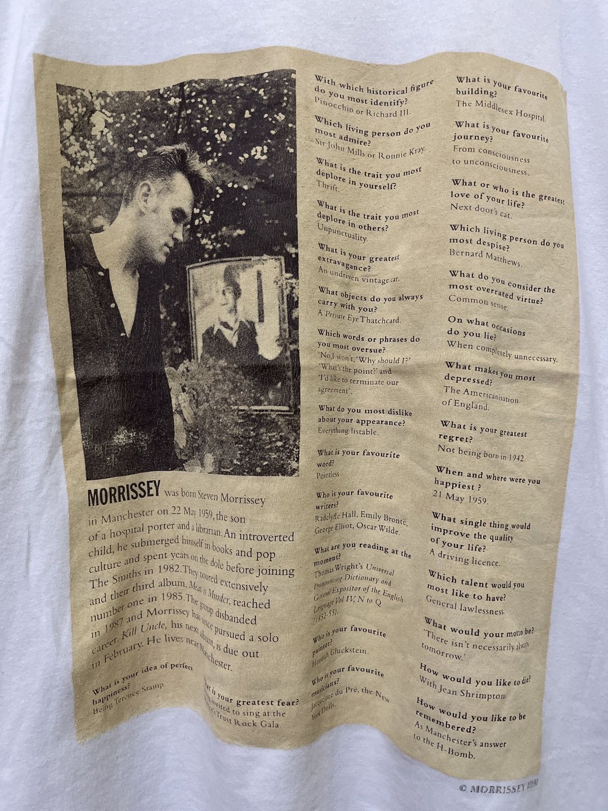 Band Tees × Vintage Vintage Morrissey autobiography Kill Uncle Tour T-Shirt 1991 Size US L / EU 52-54 / 3 - 2 Thumbnail