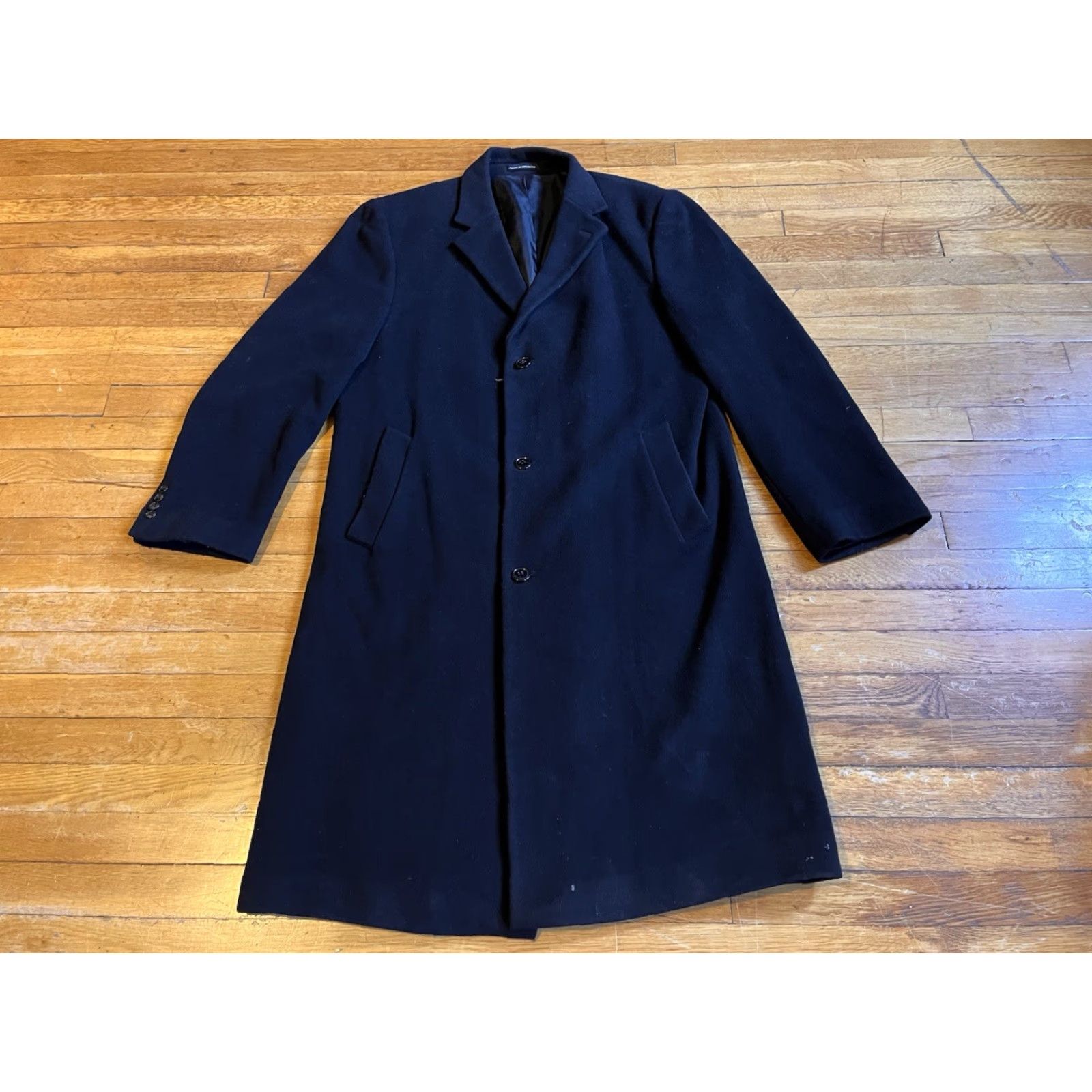 Ralph Lauren VINTAGE Lauren Ralph Lauren Cashmere Blend Long Overcoat Men 42 Black 46 Chest Heavyweight Regular Fit Pockets Buttoned Size US XS / EU 42 / 0 - 2 Thumbnail