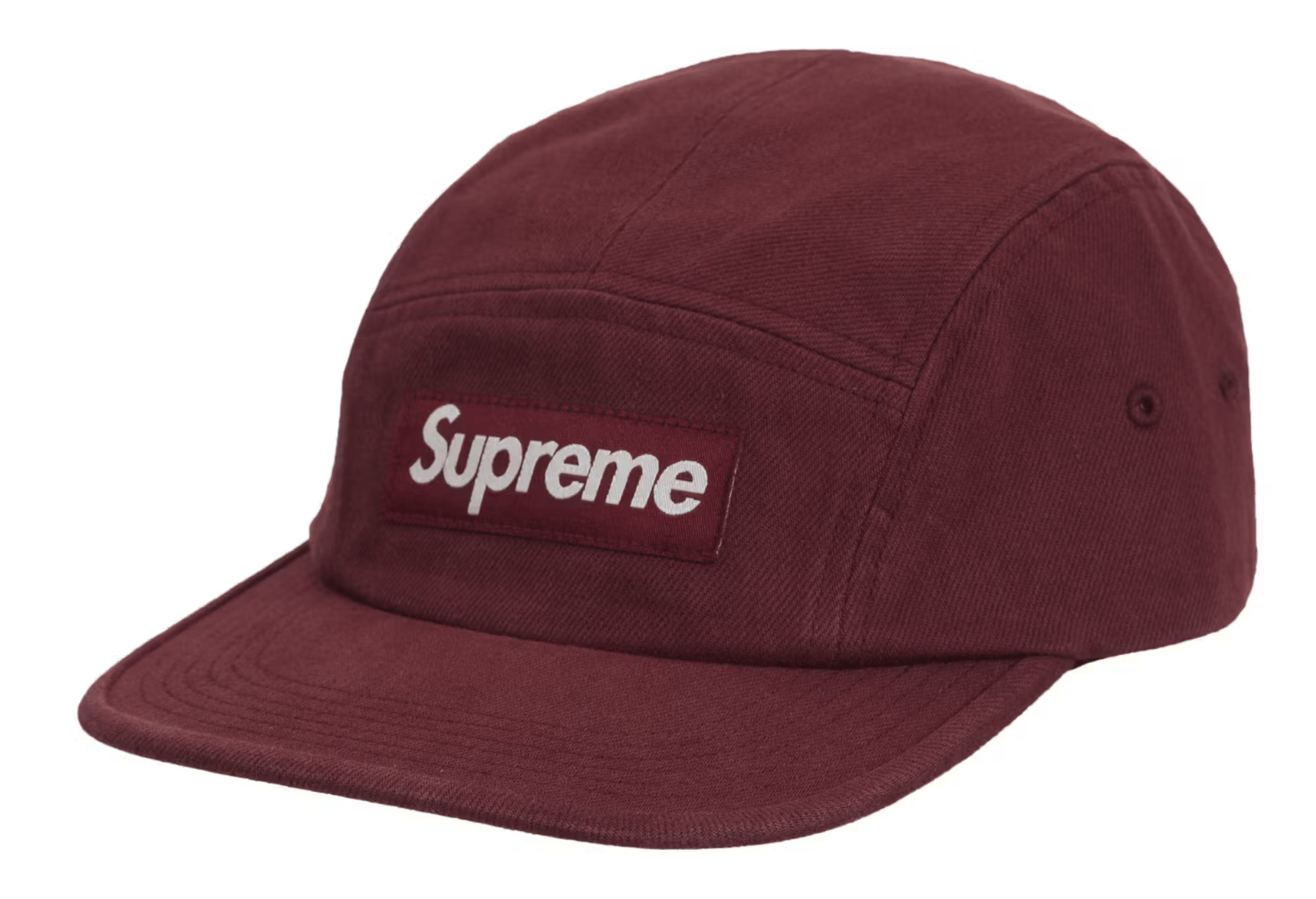 Supreme Supreme Frayed Logos Denim Camp Cap Red hat | Grailed