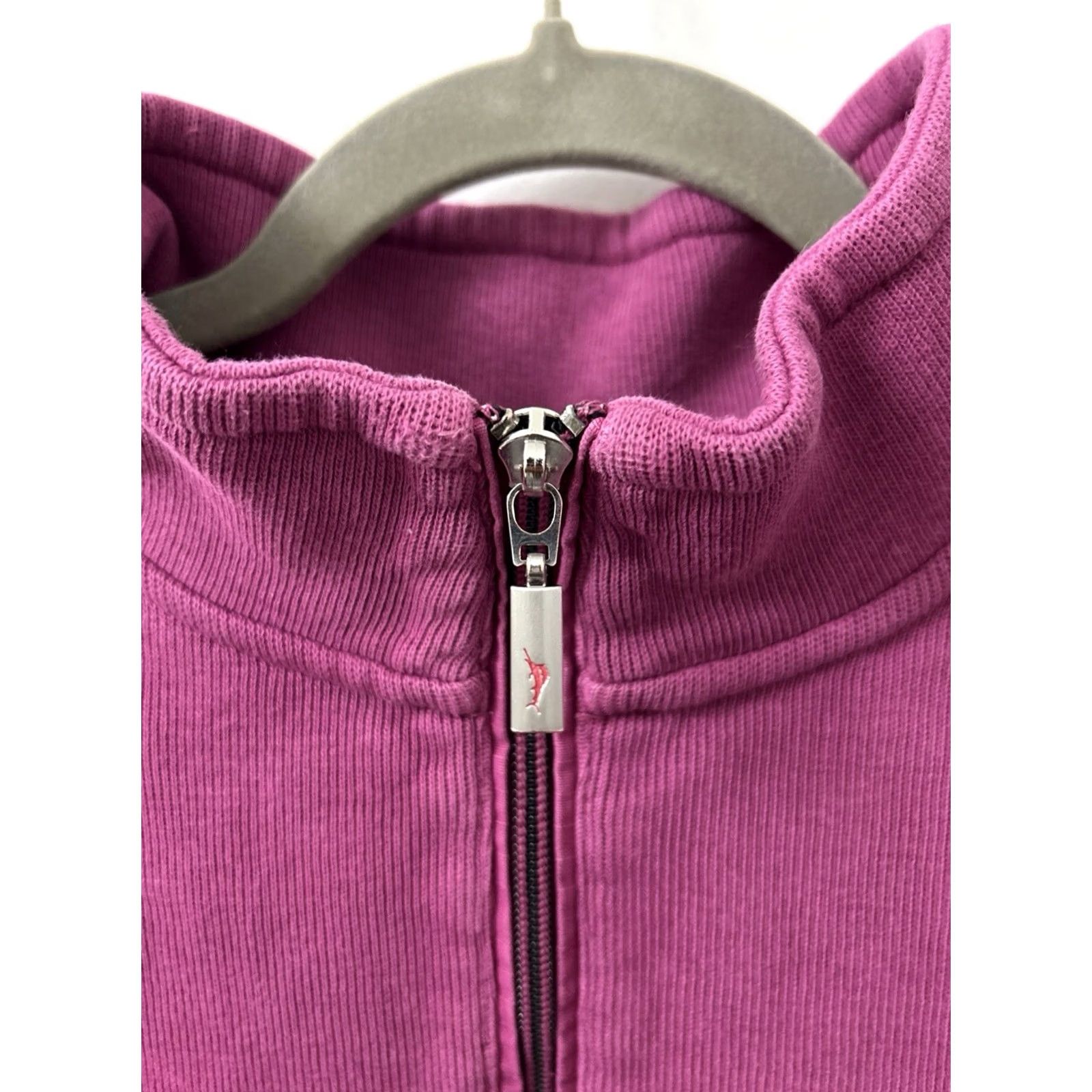 Tommy Bahama Tommy Bahama Pullover 1/4 Zip Mens XL Magenta Pink Cotton Ribbed Mock Neck Logo Embroidered Casual Knit Sweater Size US XL / EU 56 / 4 - 5 Thumbnail