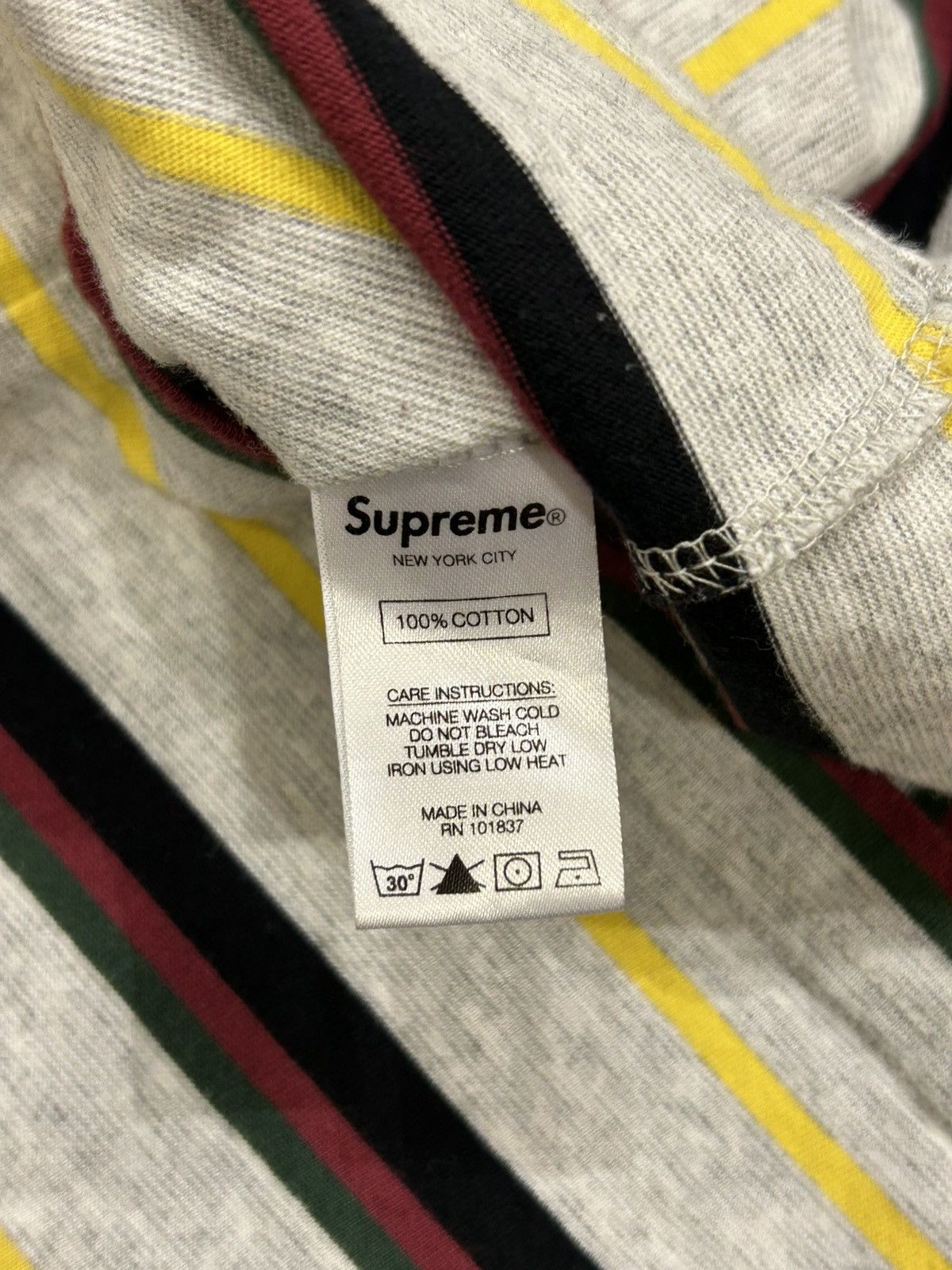 Supreme Supreme Heather Striped Tee Size US L / EU 52-54 / 3 - 4 Thumbnail