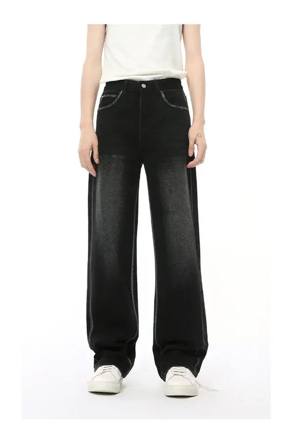 Japanese Brand Ami Vintage drape straight-leg jeans with visible stitching Size US 32 / EU 48 - 6 Thumbnail