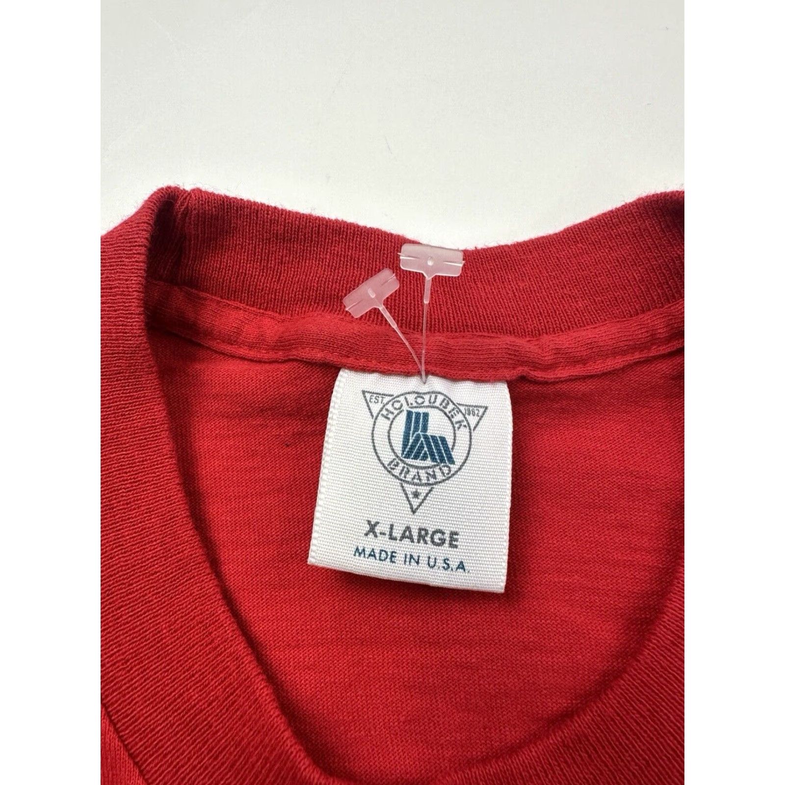 Harley Davidson VINTAGE Harley-Davidson Shirt Mens XL Red Holoubek USA 1990 San Mateo California Size US XL / EU 56 / 4 - 5 Thumbnail