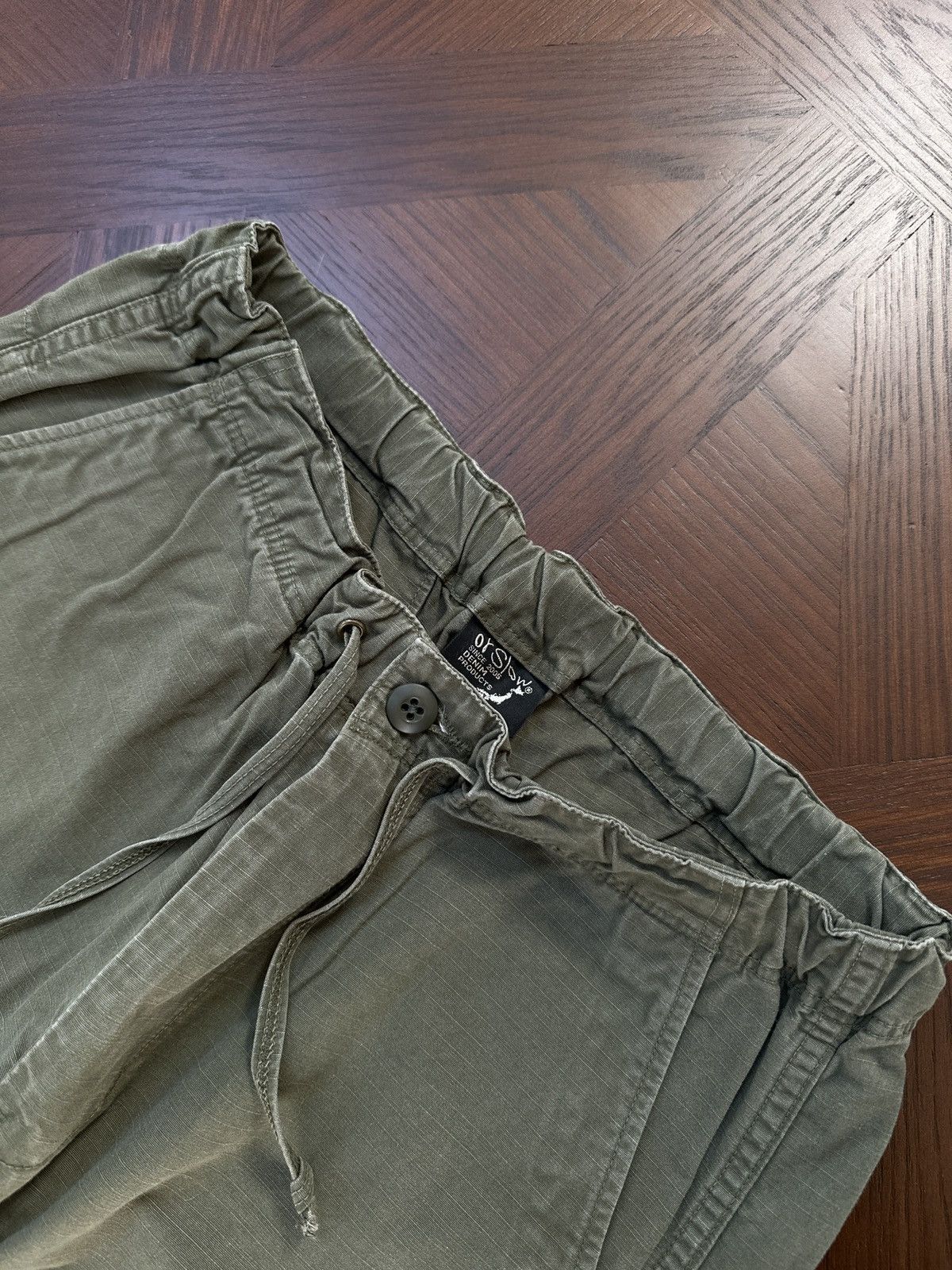 Orslow orSlow Olive Green Ripstop Pleated Easy Pants Size US 26 / EU 42 - 2 Thumbnail