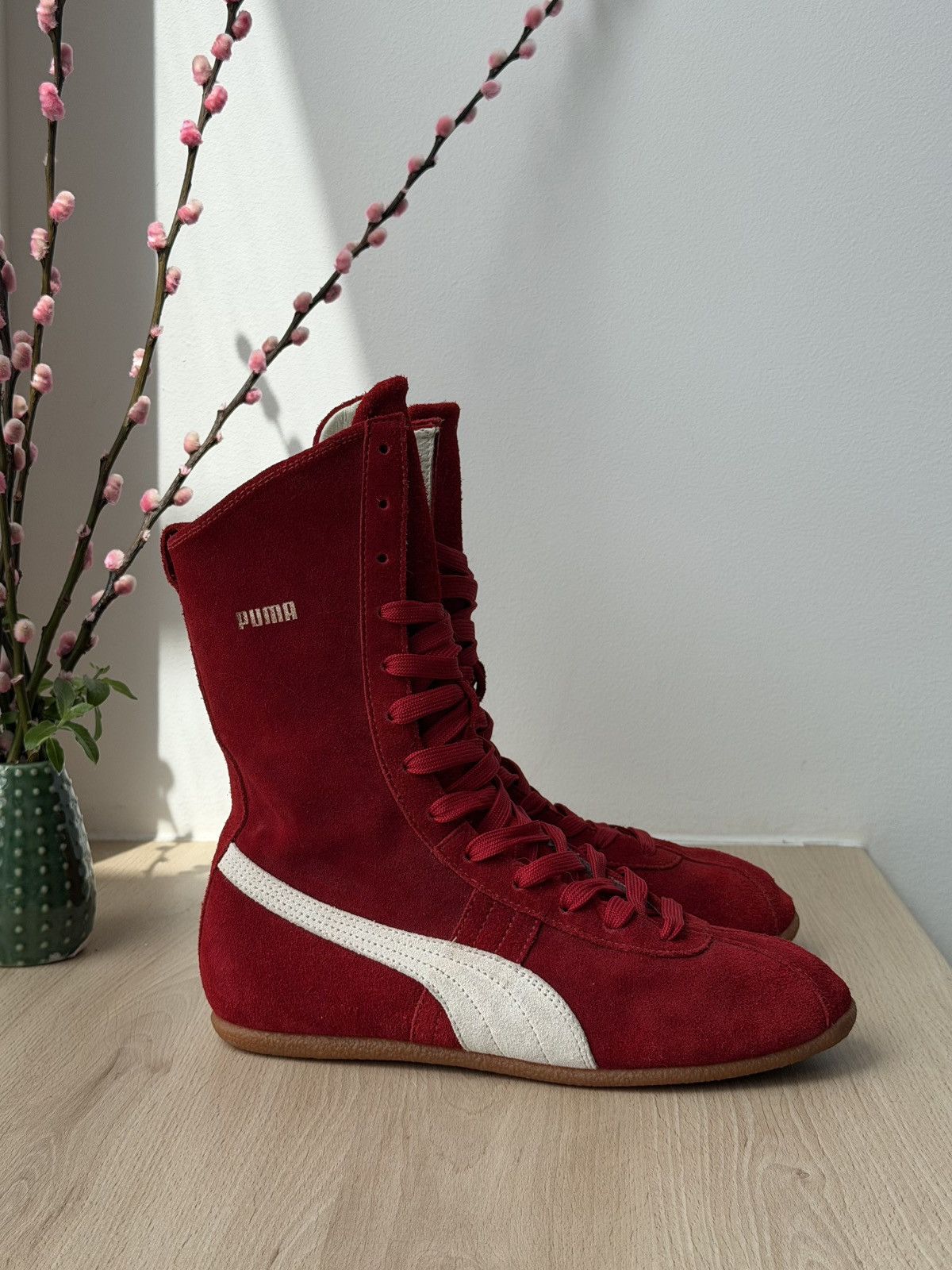Puma Retro Puma Suede Red Boxing Lace up Boots Size US 9 / IT 39 - 1 Thumbnail