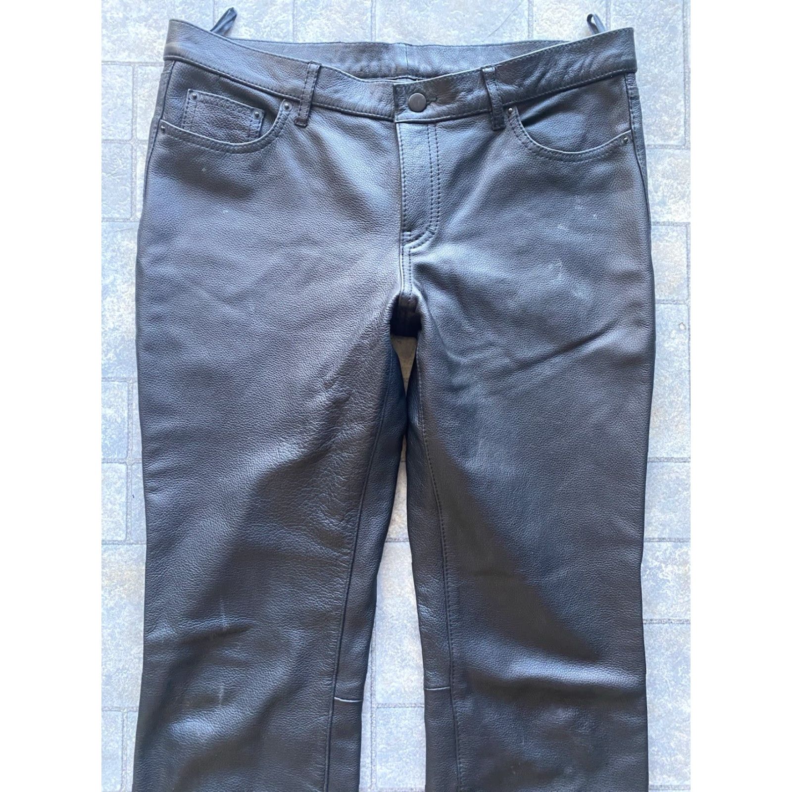 Vintage First Classics Leather Pants Women Black Size 10 Size 32" / US 10 / IT 46 - 3 Thumbnail