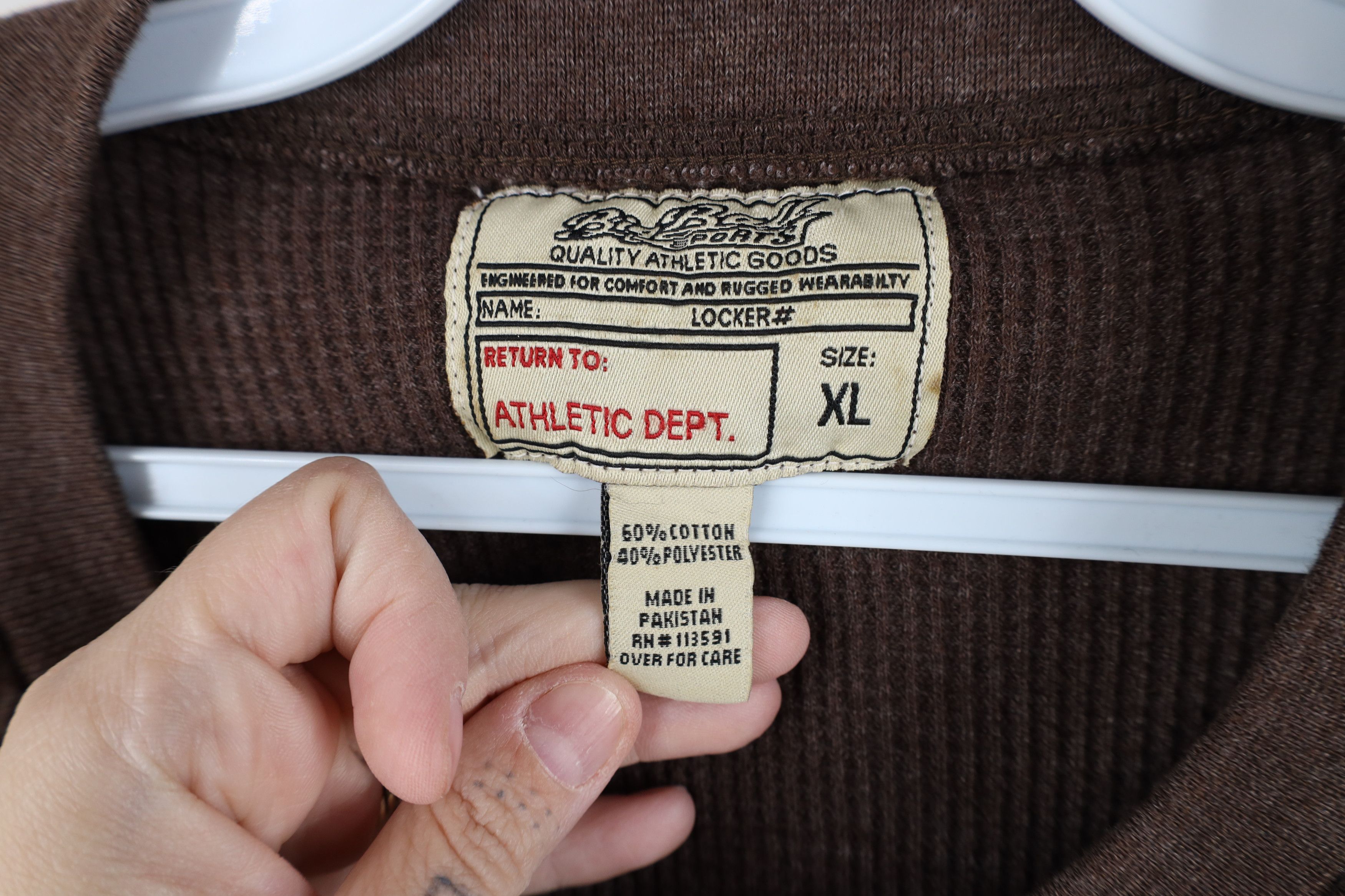 Vintage Vintage 90s Y2K Streetwear Thermal Waffle Knit T-Shirt Brown Size US XL / EU 56 / 4 - 4 Thumbnail