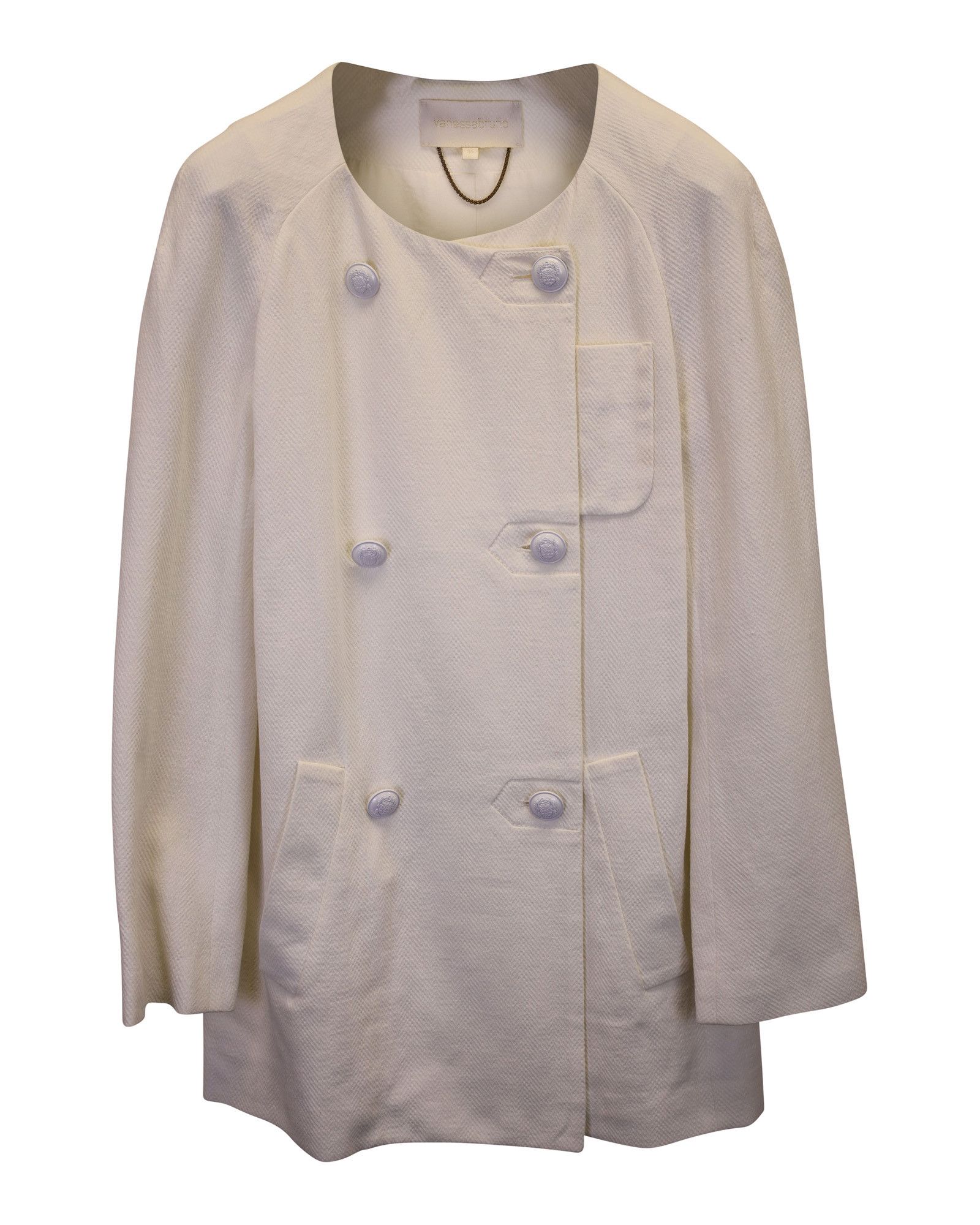 Vanessa Bruno Vanessa Bruno Double-Breasted Peacoat in Cream Cotton Size XS / US 0-2 / IT 36-38 - 1 Thumbnail
