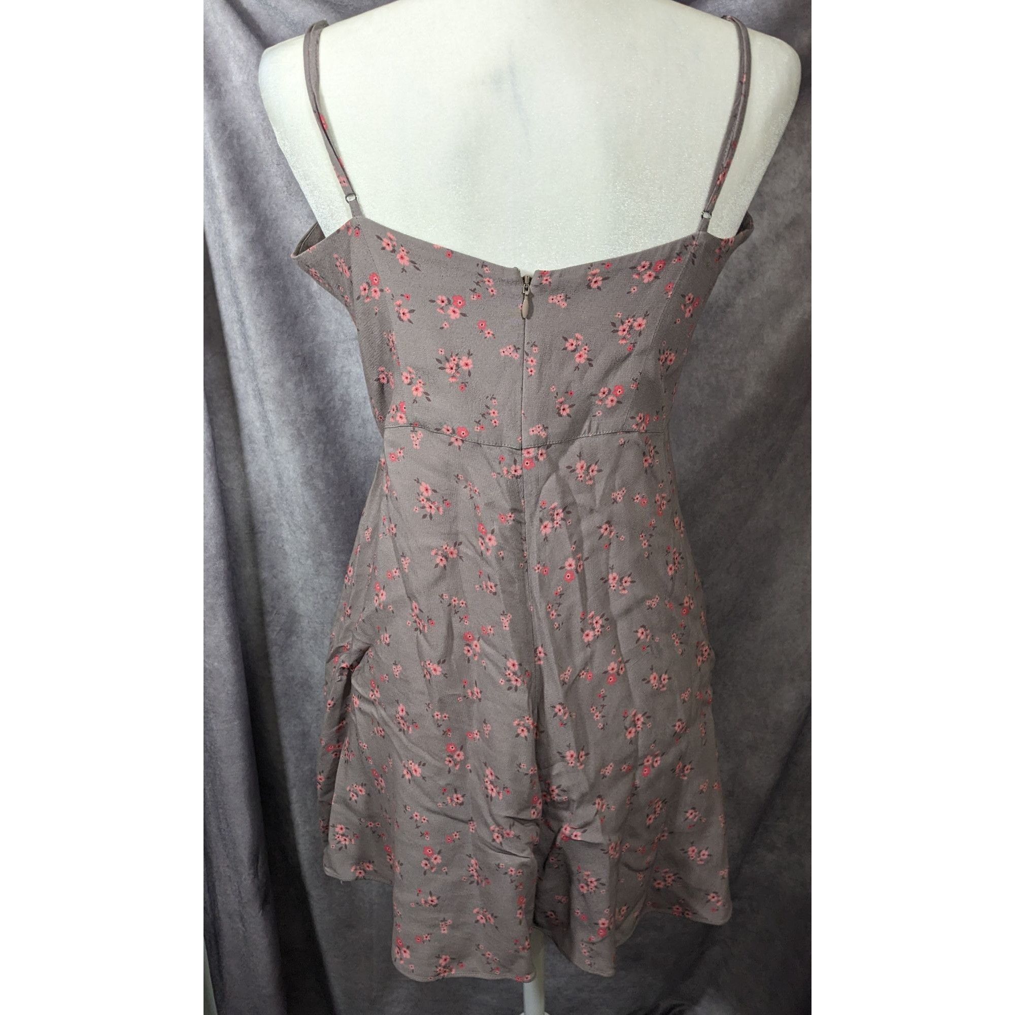 Other Blue Life Coquette Grey And Pink Floral Retro Summer Dress S Size M / US 6-8 / IT 42-44 - 16 Thumbnail