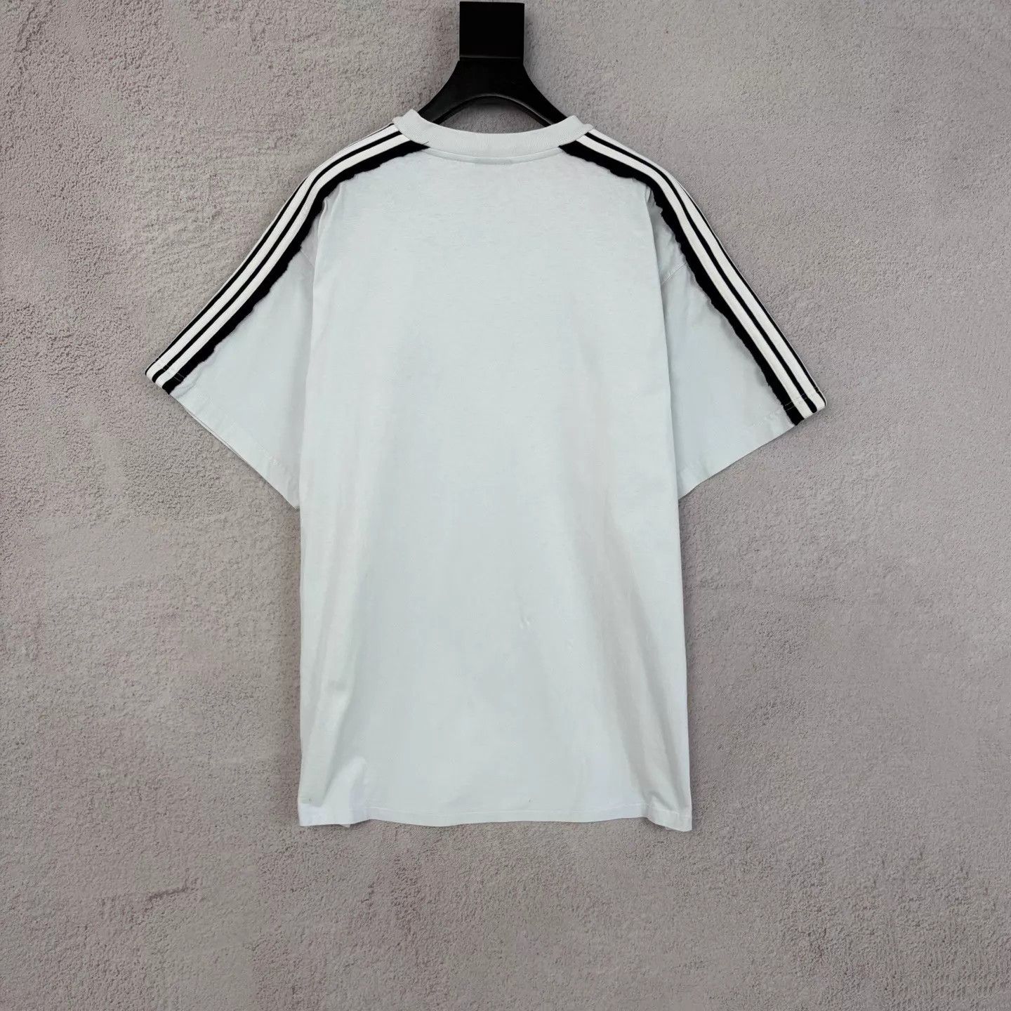 Balenciaga Balenciaga 25 Distressed Striped Embroidered 2-Ring Tee Size US S / EU 44-46 / 1 - 2 Thumbnail
