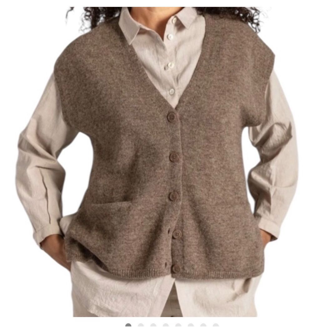 Guru Gudrun Sjoden brown soft wool b button front vest size Small Size S / US 4 / IT 40 - 1 Thumbnail