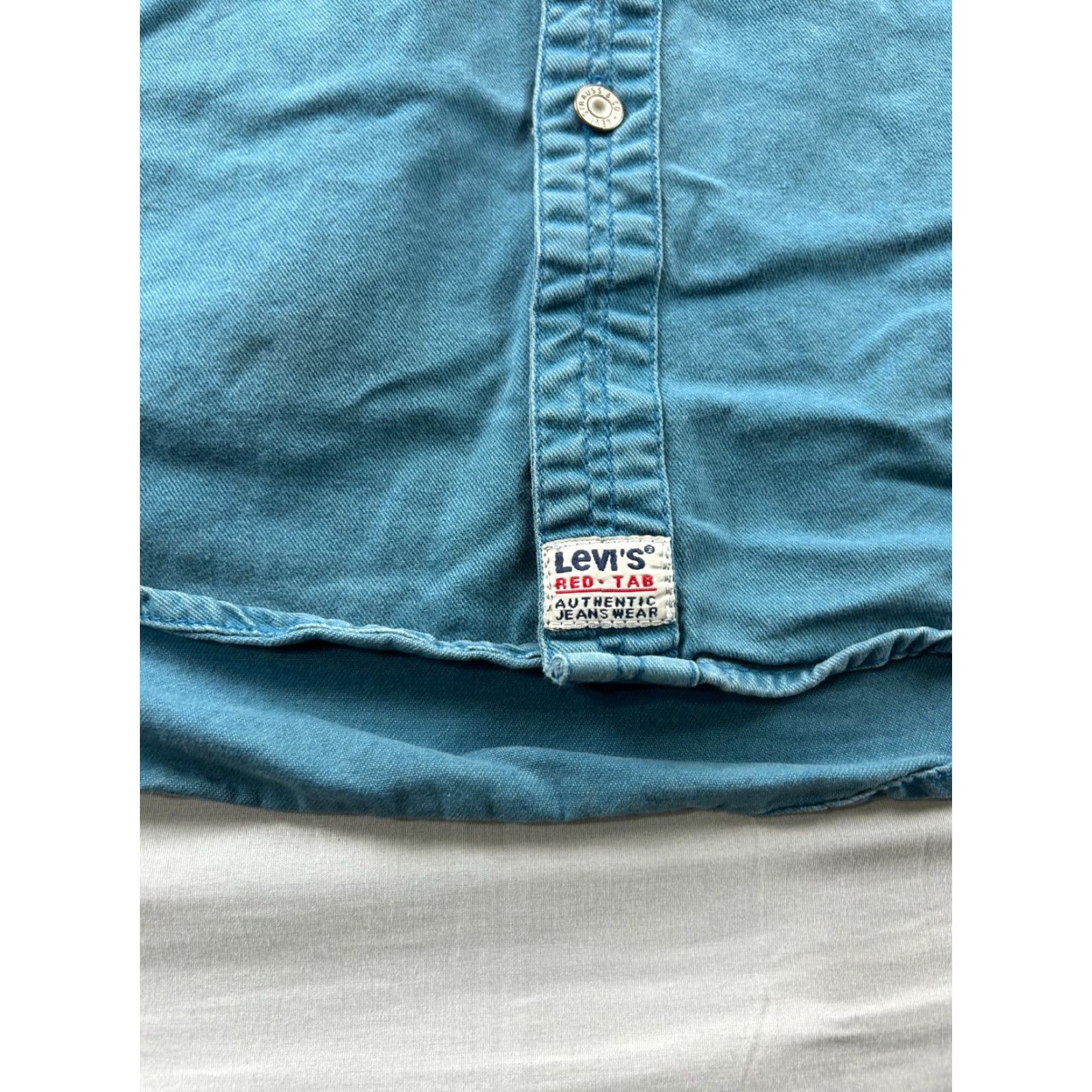 Levi's Levi's Shirt Denim Workwear M Aqua Blue 2 Pocket Button-Up Long Sleeve Casual Mens Size US M / EU 48-50 / 2 - 4 Thumbnail