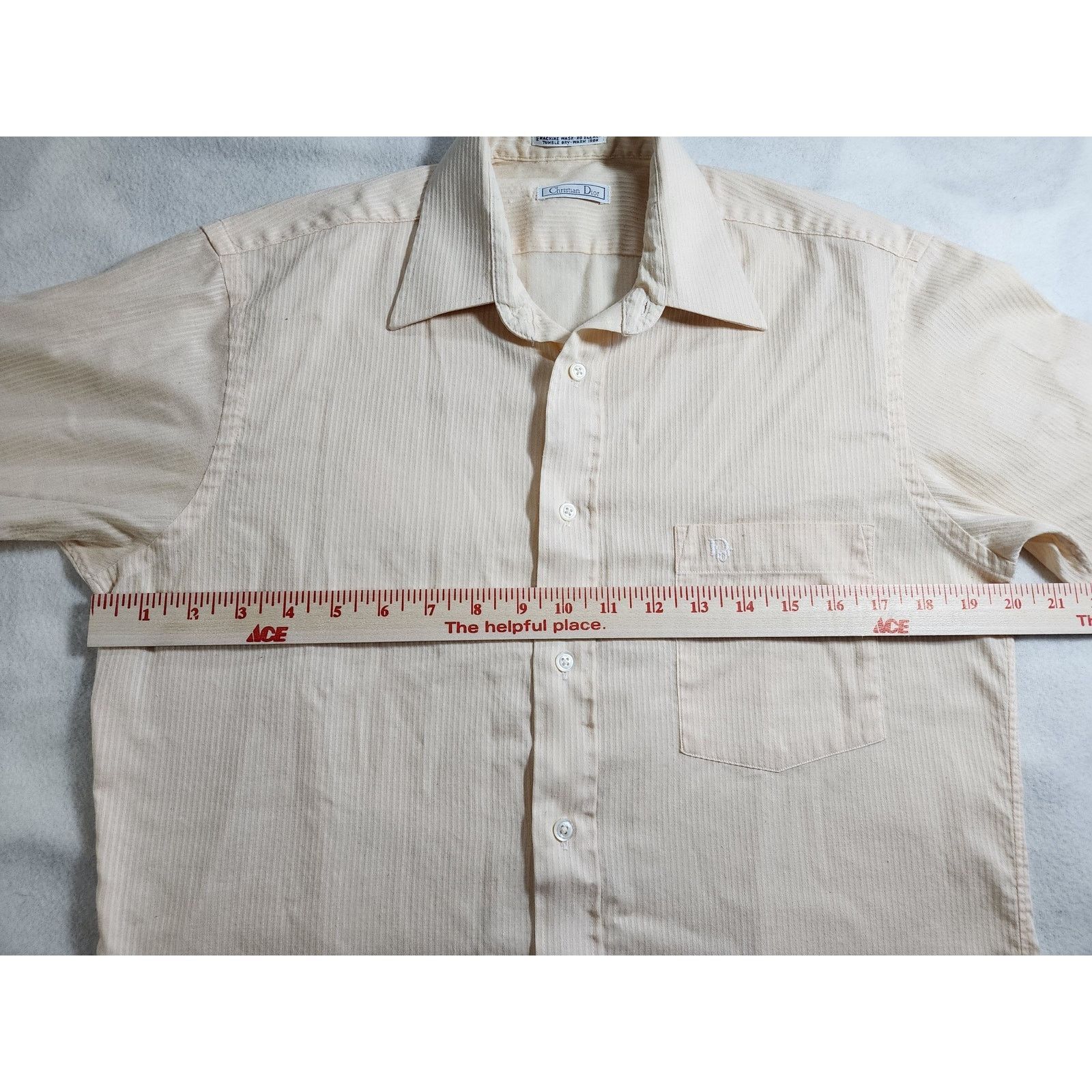 Dior Christian Dior Vintage Short Sleeve Shirt 15 M Cream Yellow Size US M / EU 48-50 / 2 - 8 Thumbnail