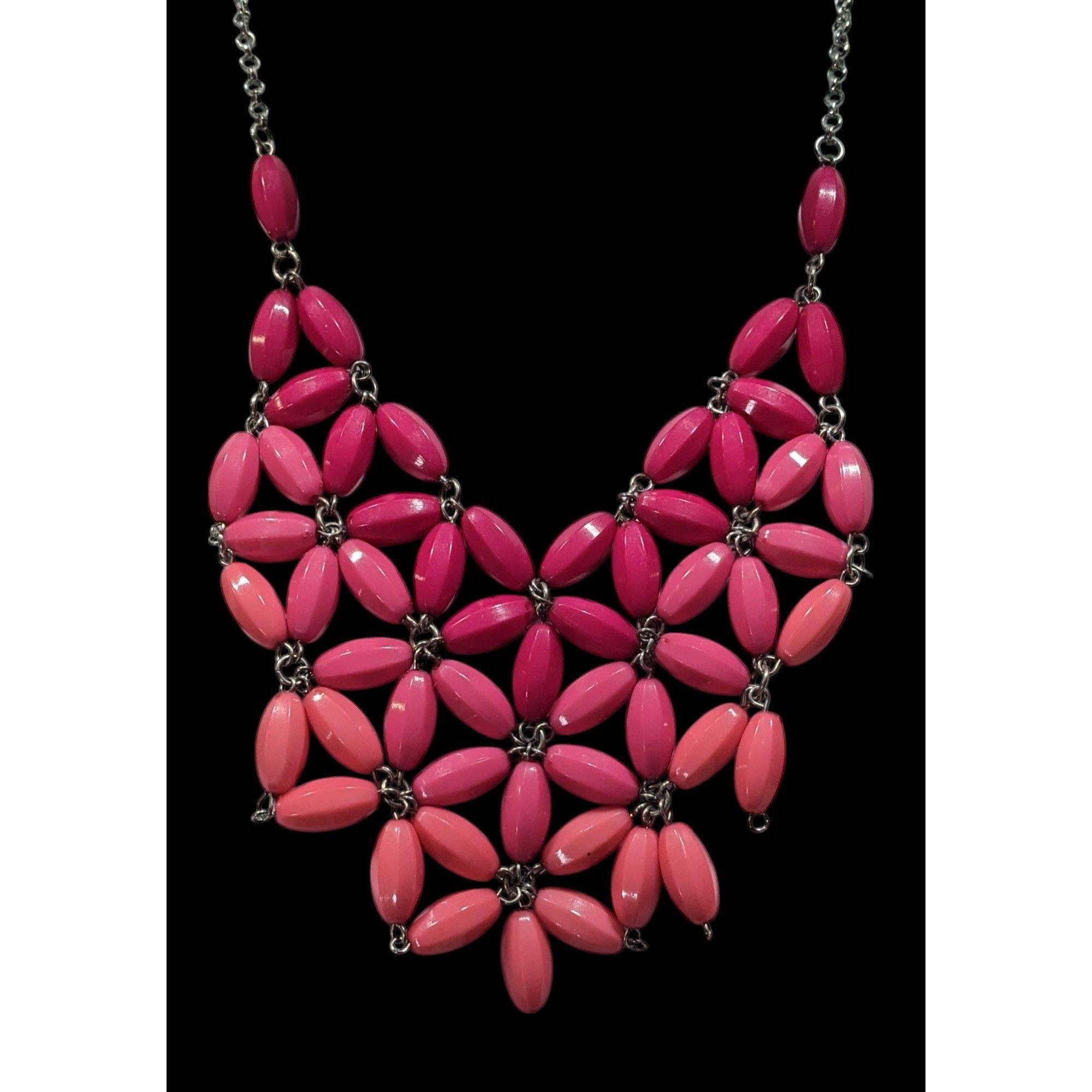Other Fairycore Pink Ombre Beaded Floral Bib Necklace Size ONE SIZE - 4 Thumbnail