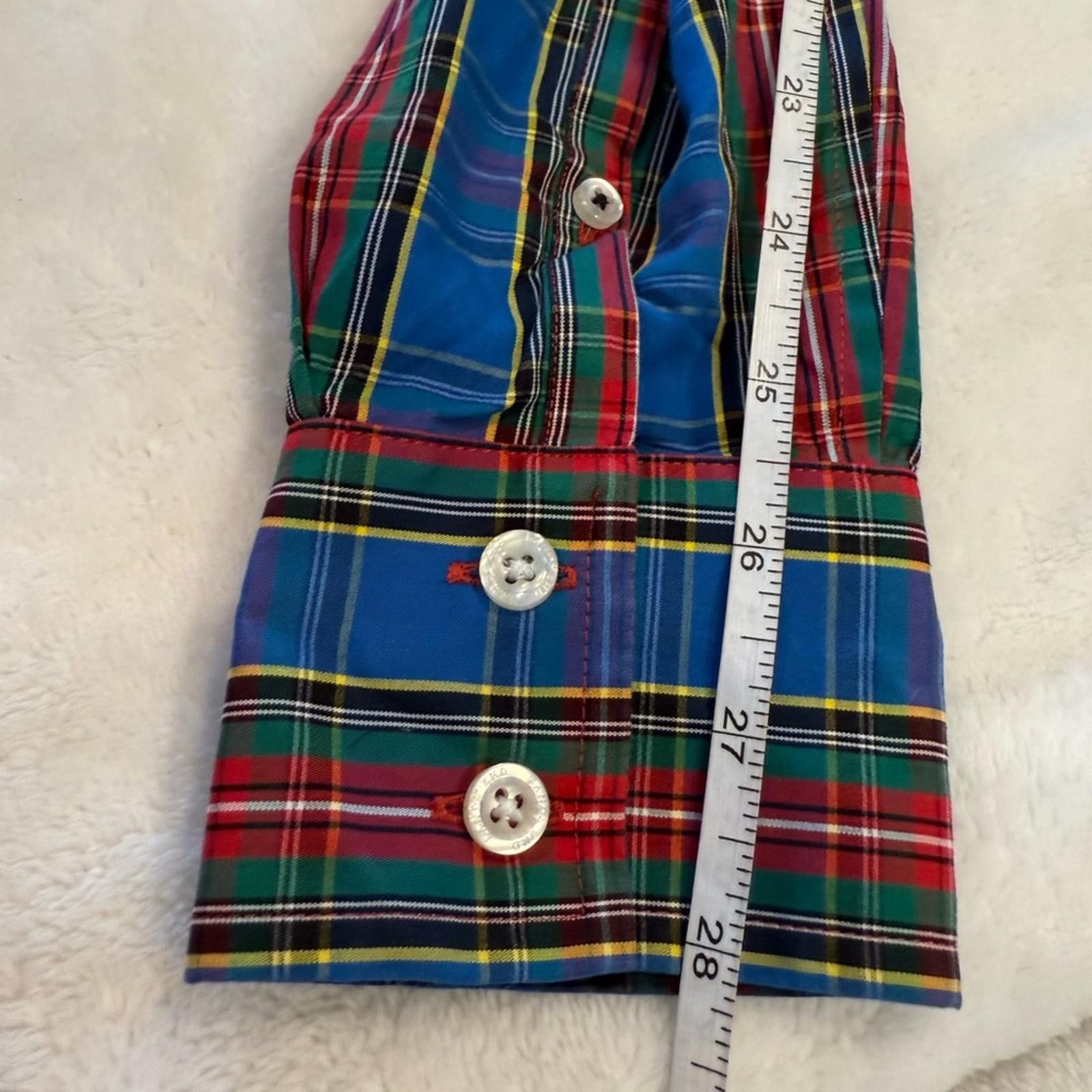 Lands' End Land’s End plaid shirt 3/4 button up blue red green SZ 2 Size XS / US 0-2 / IT 36-38 - 8 Thumbnail