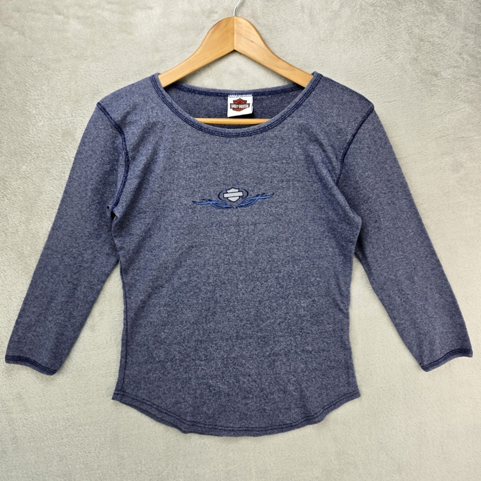 Harley Davidson Vtg Harley-Davidson Shirt Womens XL Scoop Neck 3/4 Sleeve Size XL / US 12-14 / IT 48-50 - 1 Thumbnail