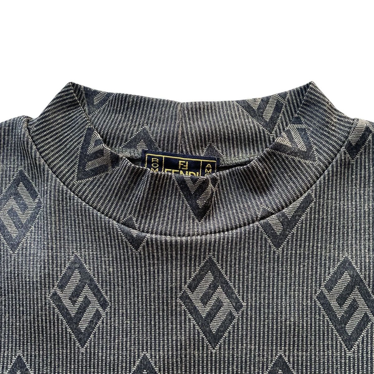 Fendi FENDI FF Full Monogram Zucca Print Mock Neck Top Long Sleeve Size S / US 4 / IT 40 - 13 Thumbnail