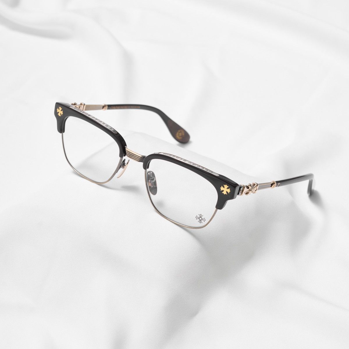 Chrome Hearts CHROME HEARTS BONENNOISSEUR II CLASSIC BROWN - ANTIQUE GOLD GLASSES Size ONE SIZE - 1 Thumbnail