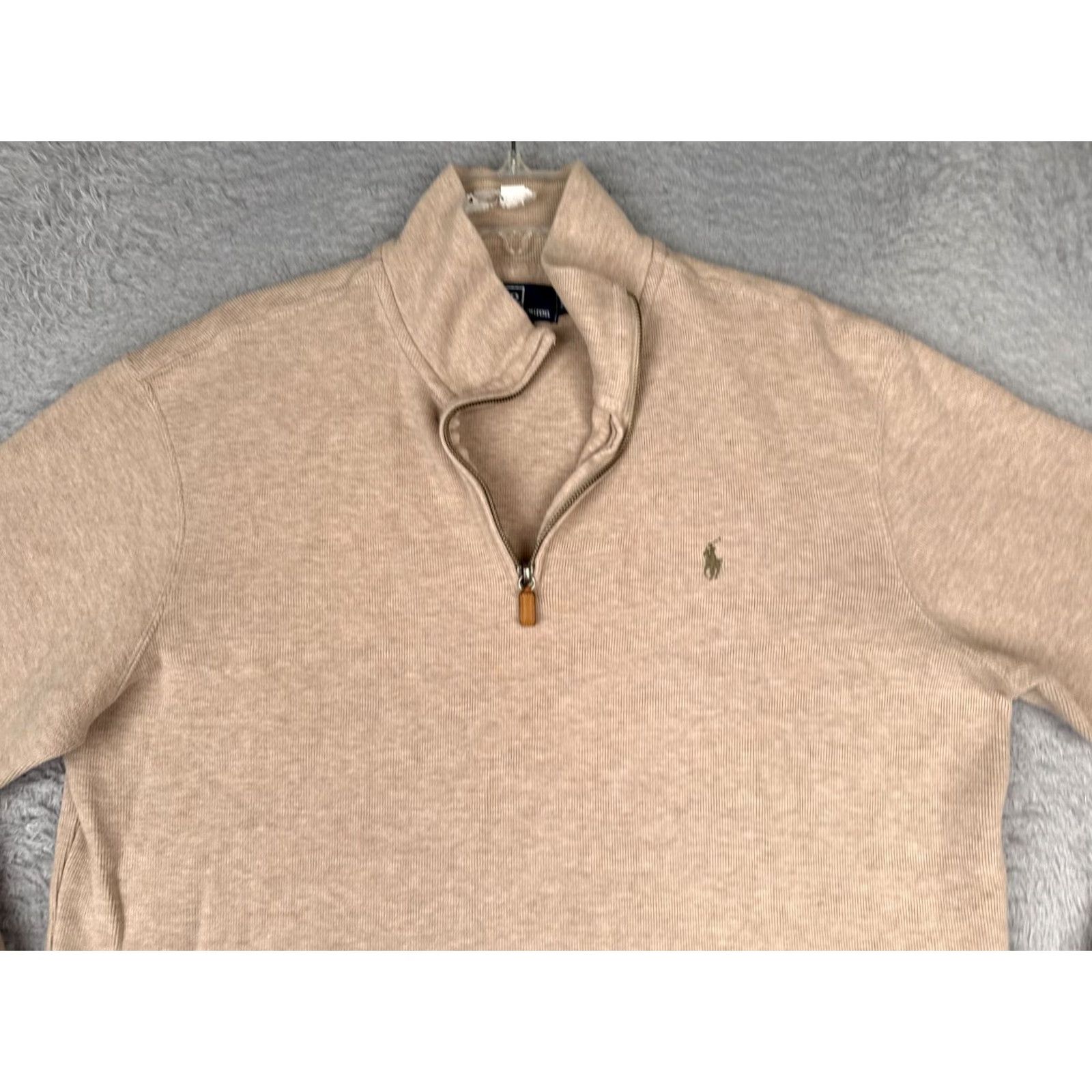 Ralph Lauren VINTAGE Polo Ralph Lauren Sweater Adult XL Beige 1/4 Zip Mock Neck Pony Size US XL / EU 56 / 4 - 4 Thumbnail